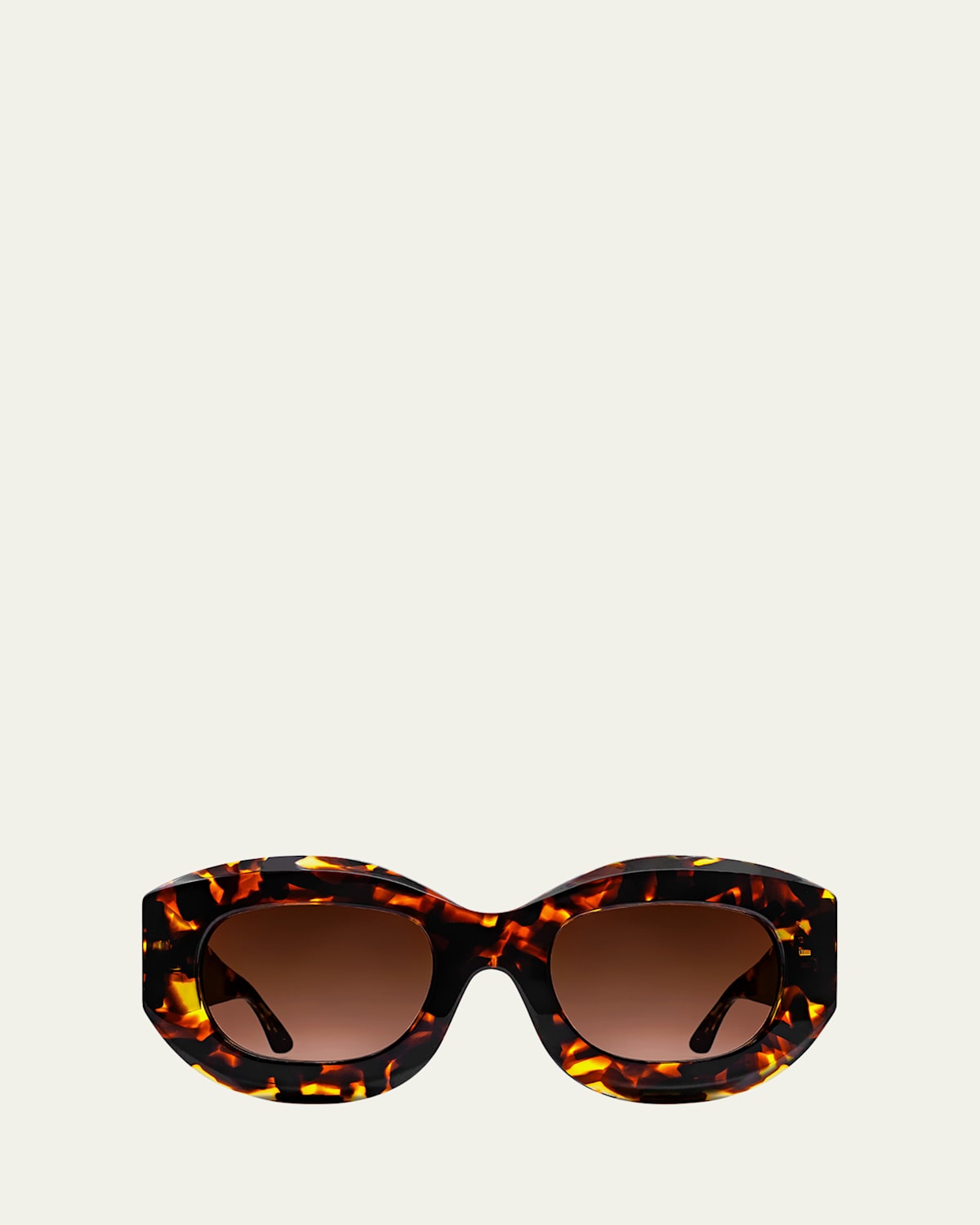Thierry Lasry Trophy Oval Acetate Sunglasses In Dkbrn