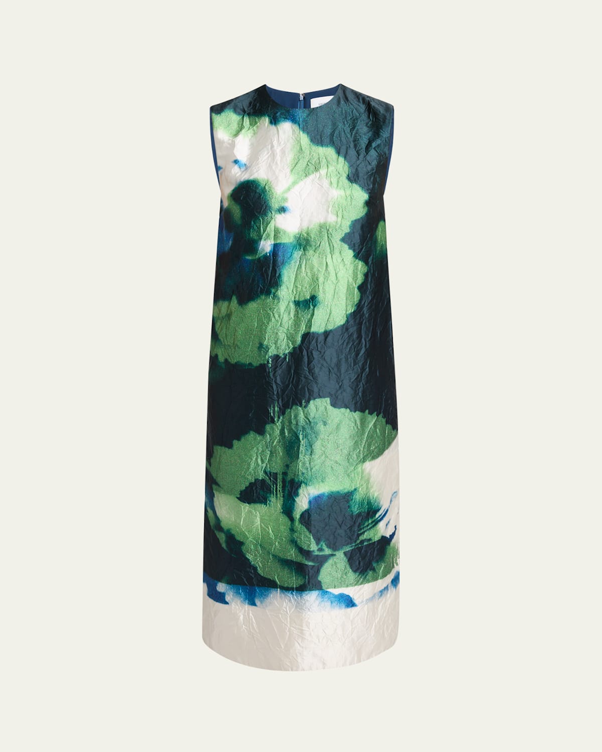 ERDEM FLORAL CRINKLE EFFECT PENCIL MIDI DRESS 