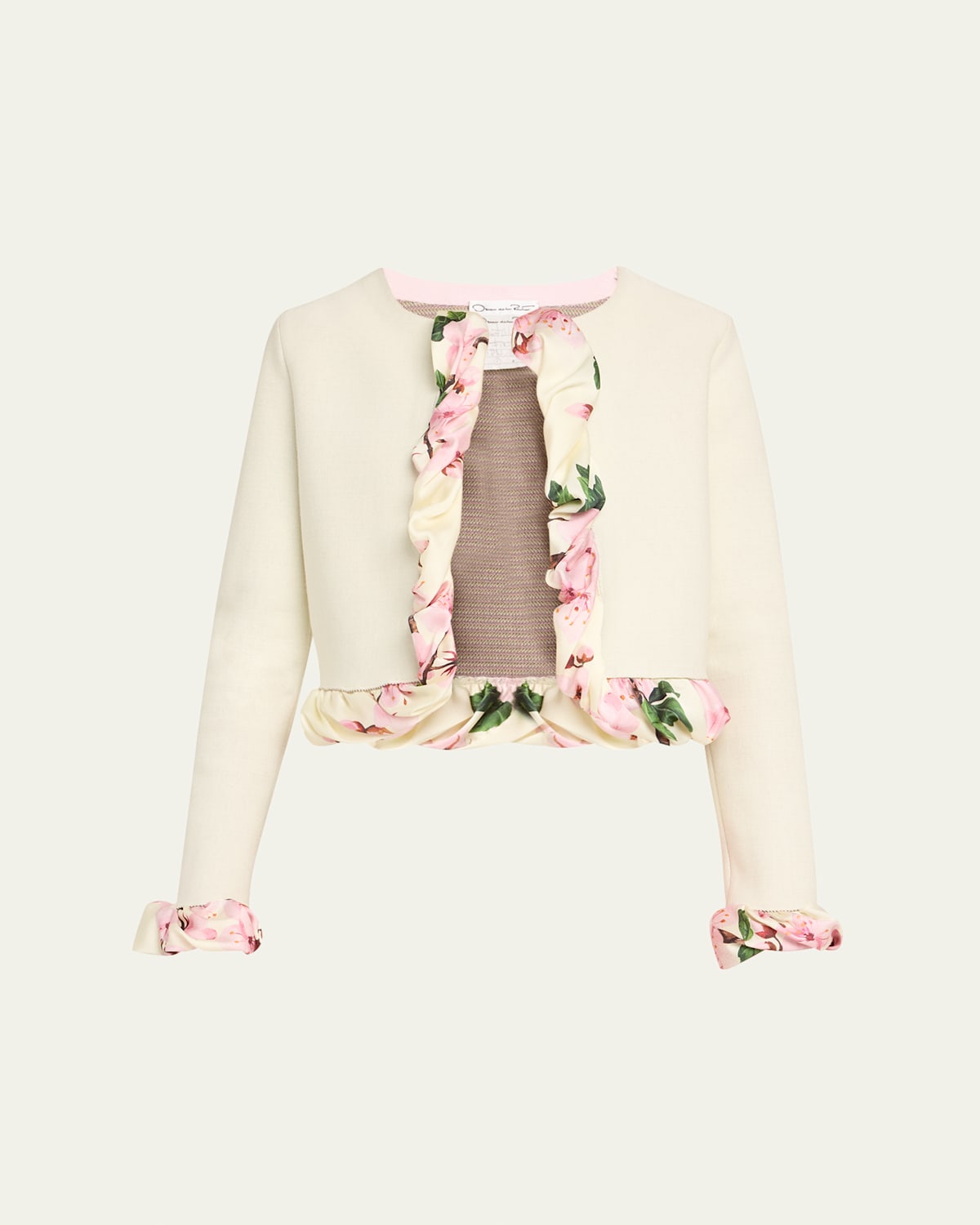 Oscar De La Renta Cherry Blossom Bubble Twist Cardigan