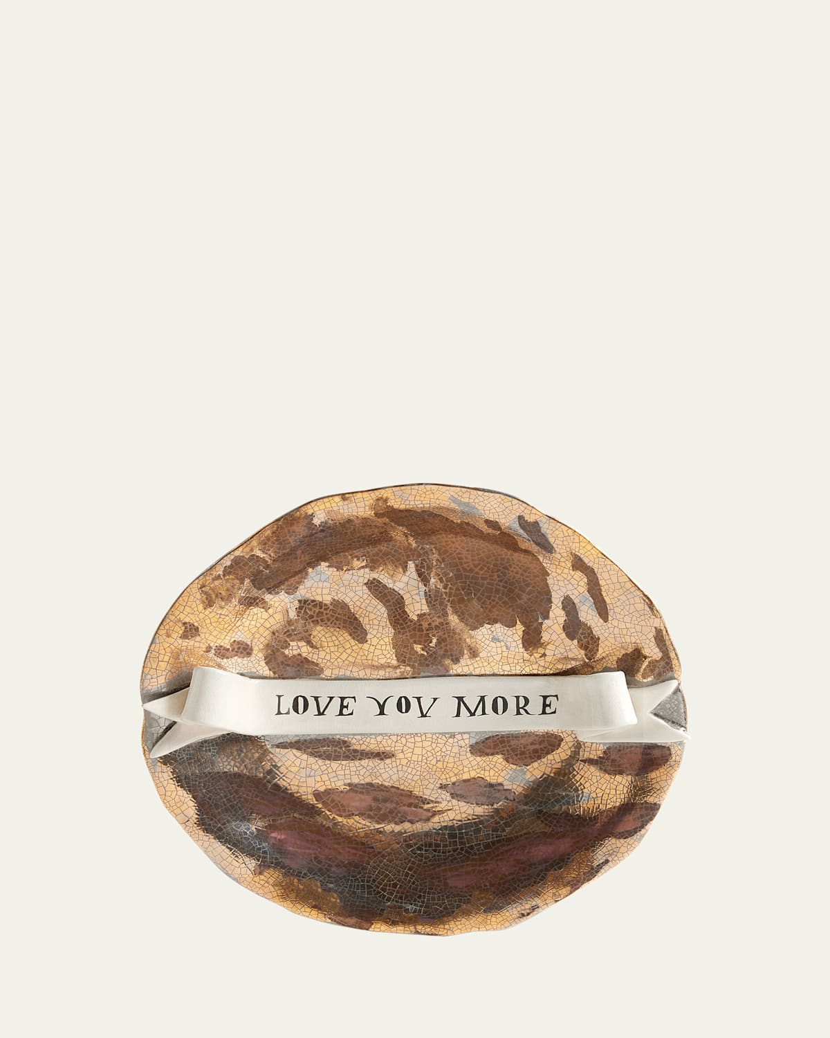 L'objet Metallic Ruan Hoffmann Collection Love You More Earthenware Plate 27cm In Gold