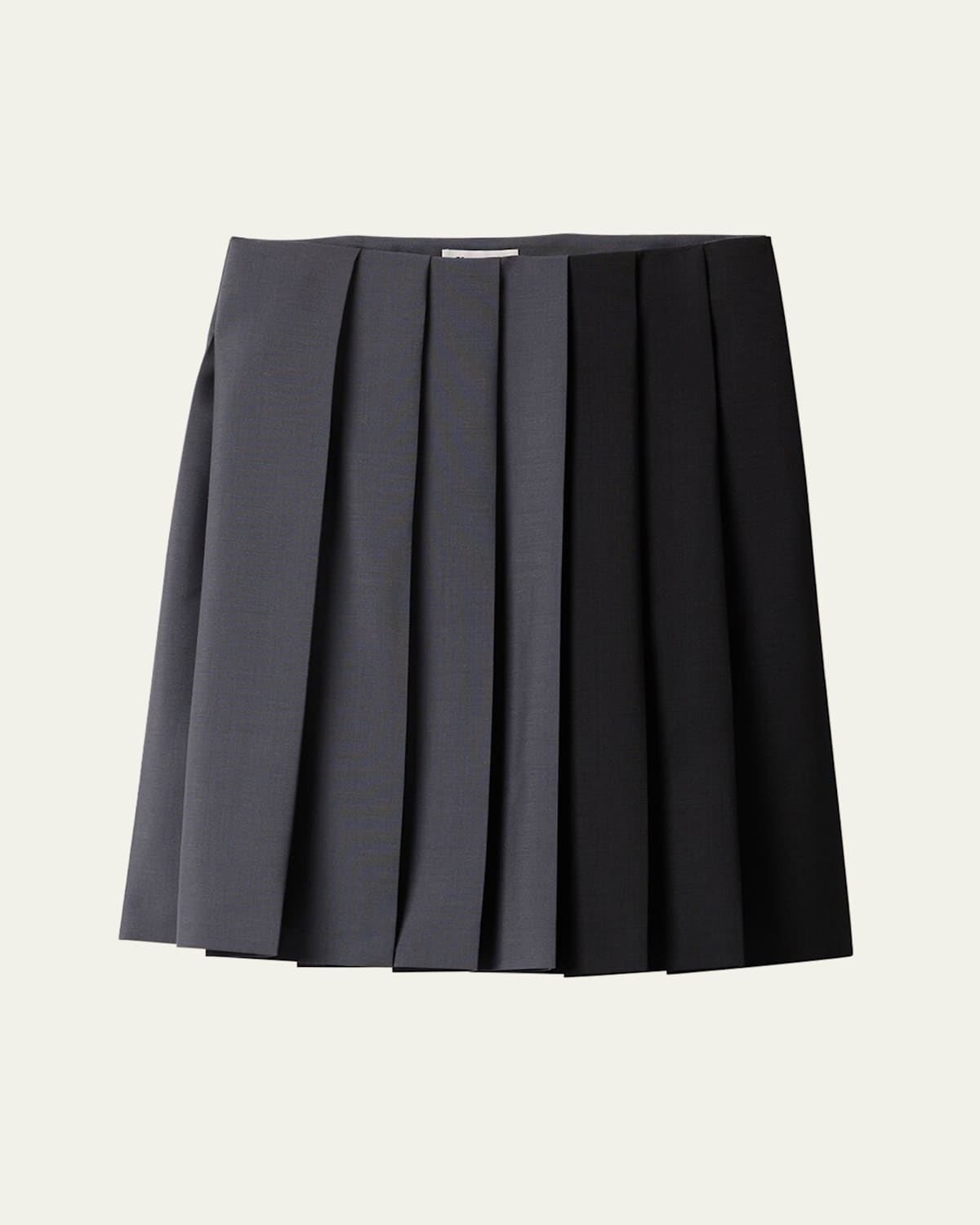 Colorblock Pleated Knee-Length Skirt