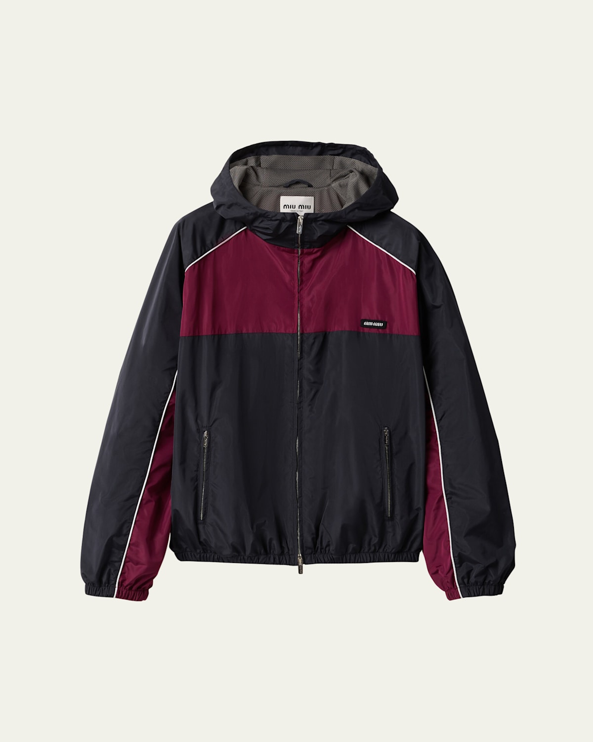 Colorblock Oversized Hooded Track Jacket