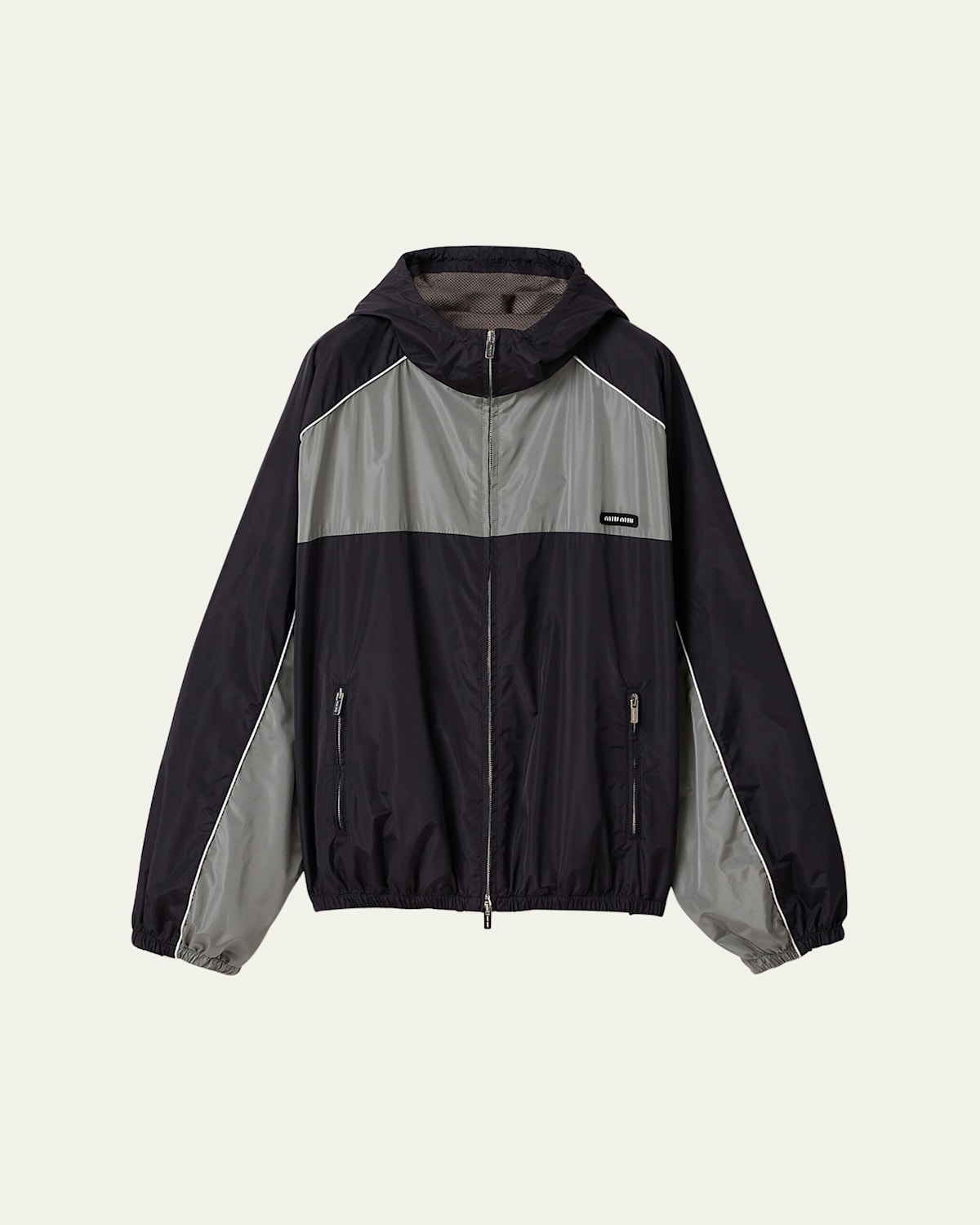 Colorblock Oversized Hooded Track Jacket