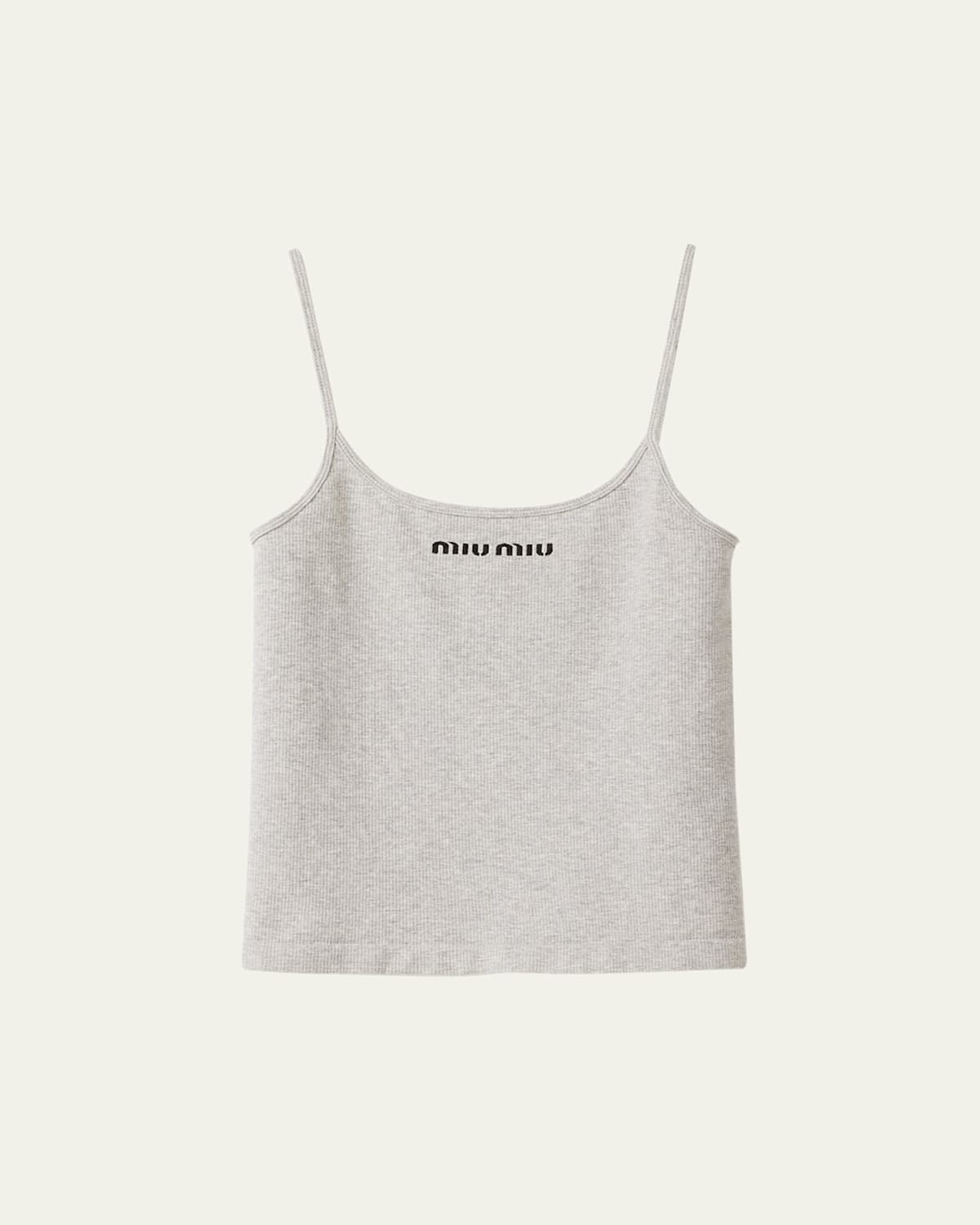 Miu Miu Rib Tank Top In Gray