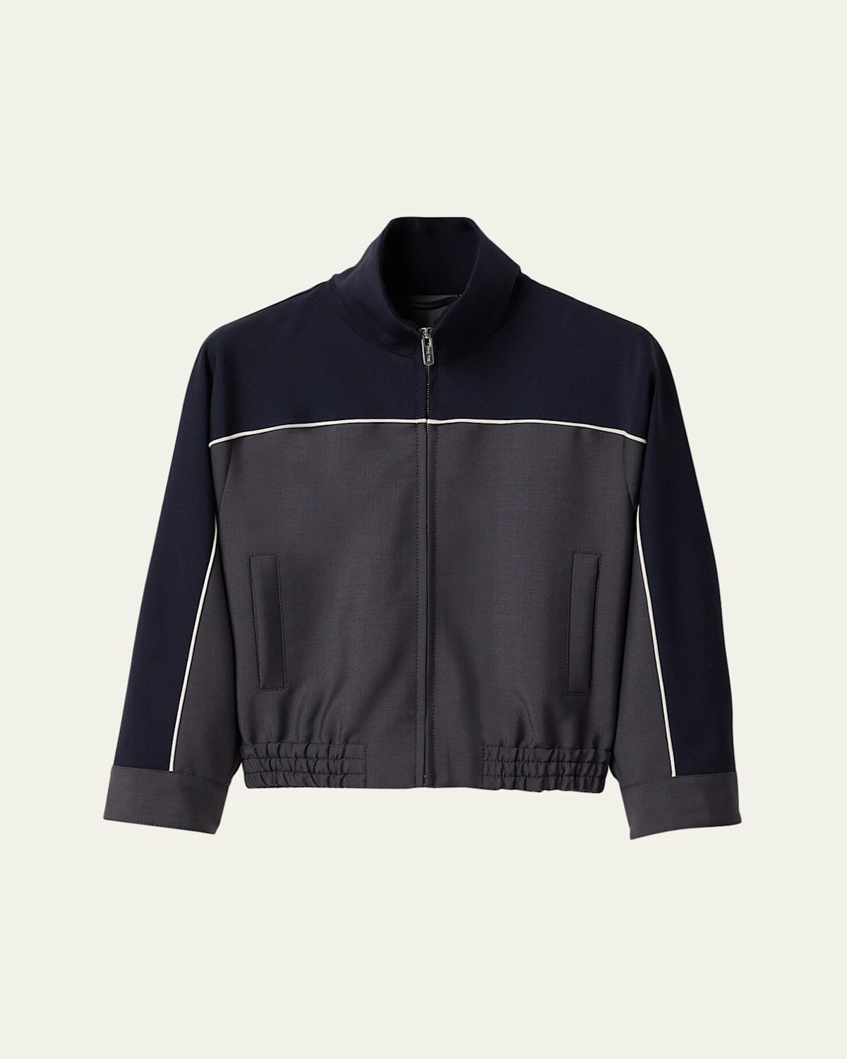 3/4-Sleeve Cropped Track Jacket