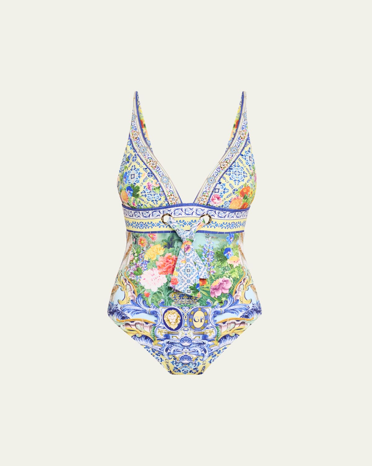 Wall To Wall Tie Tri One-Piece Swimsuit