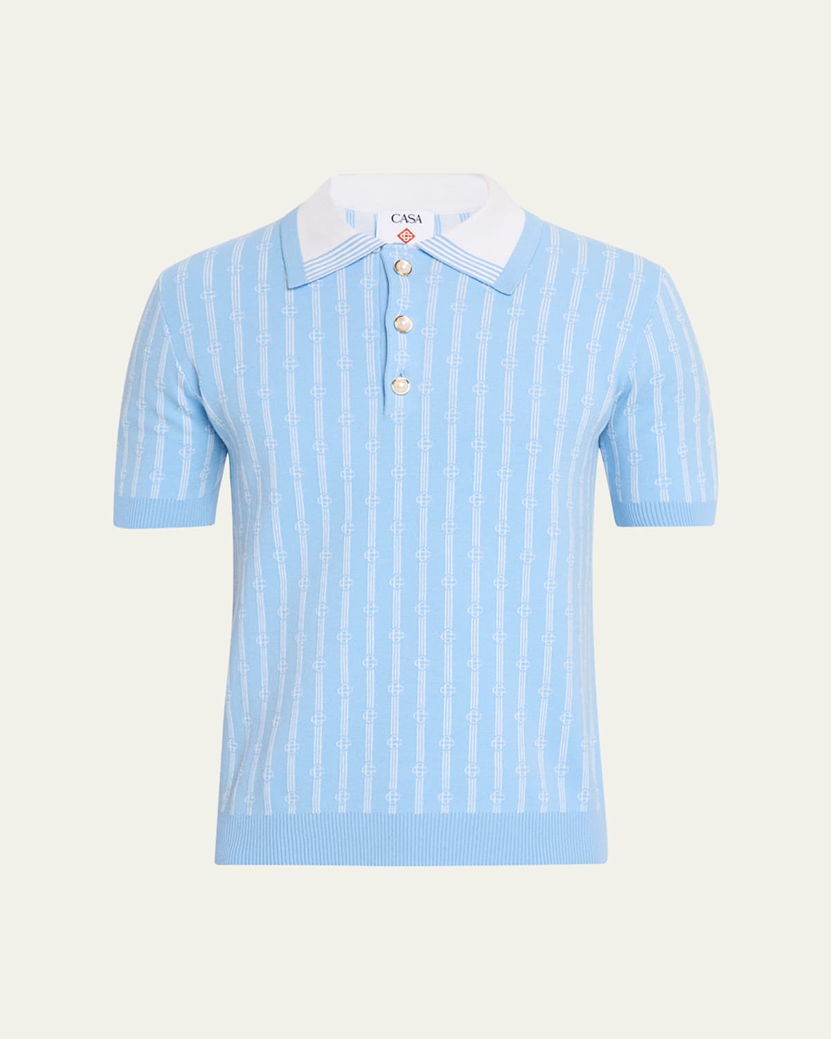 Shop Casablanca Men's Monogram Polo Shirt