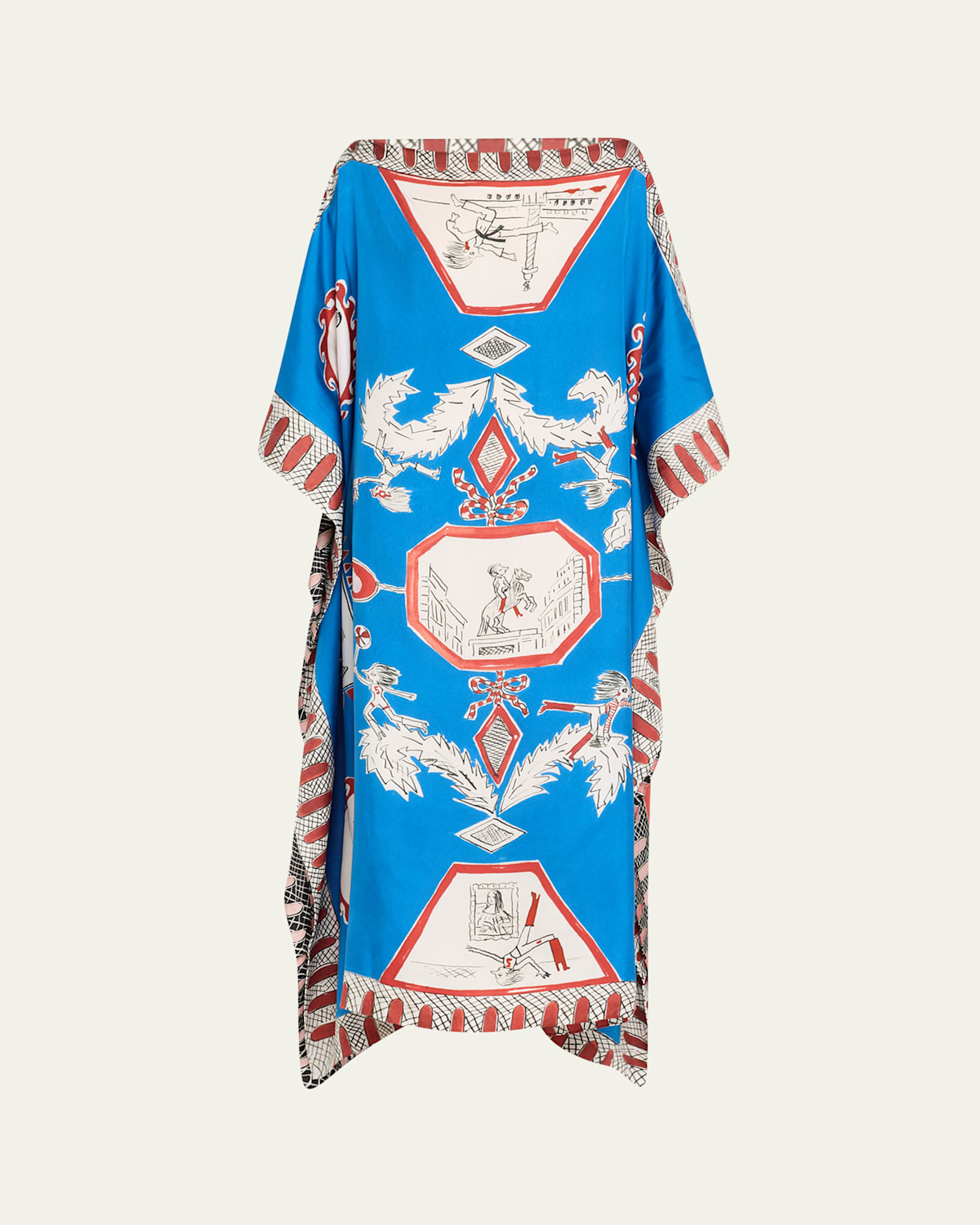 Olympic Tependris Printed Silk Kaftan