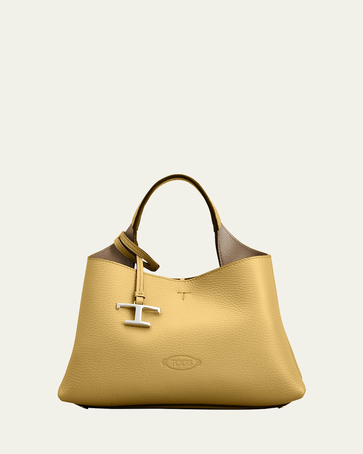 Tod's Apa Micro Leather Top-handle Bag In Flan Corda