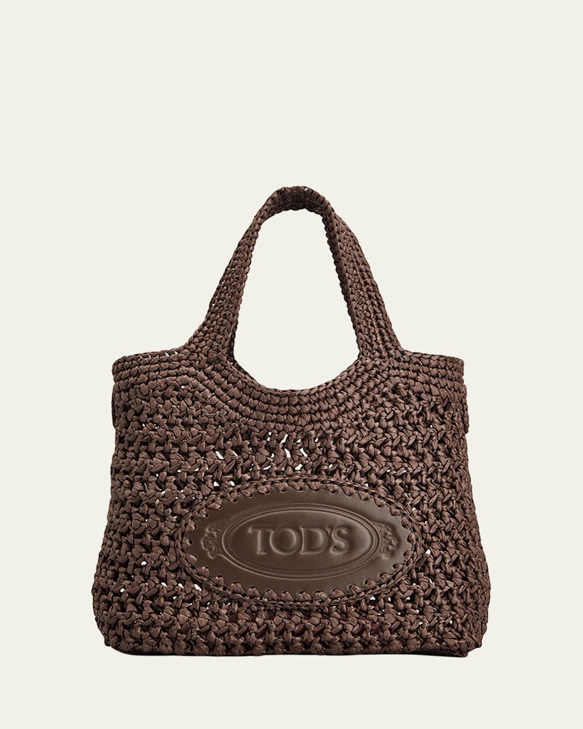 Tod's Mini Crochet Top-handle Bag In T.moro Marrone Africa