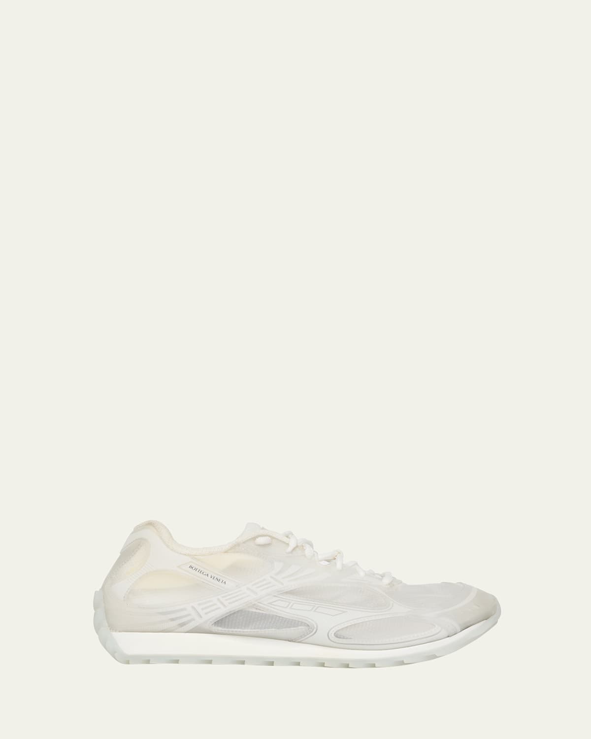 Bottega Veneta Orbit Sneakers From Running Technical Rubber And Mesh Shoes In Glass-white
