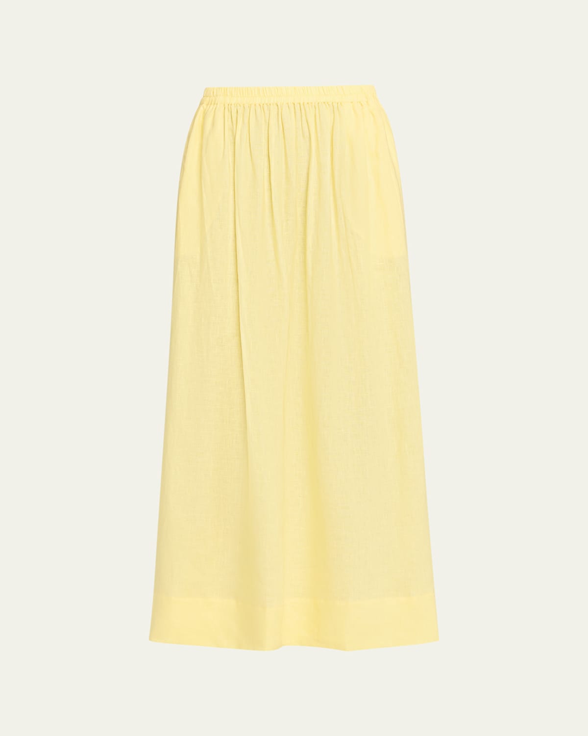 Aexae Pull-on Linen Maxi Skirt In Yellow