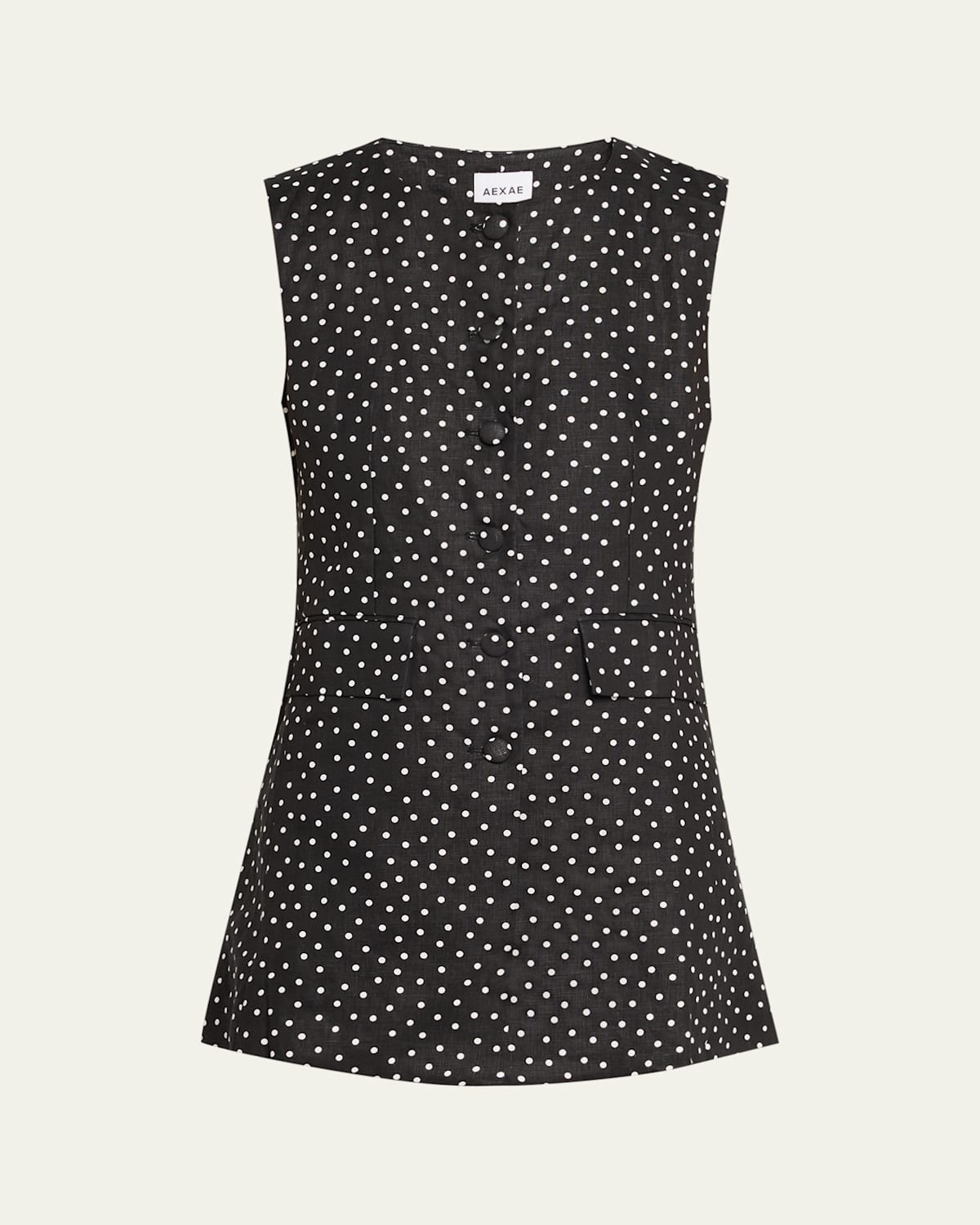 Aexae Polka Dot Button-front Mini Dress In Multi