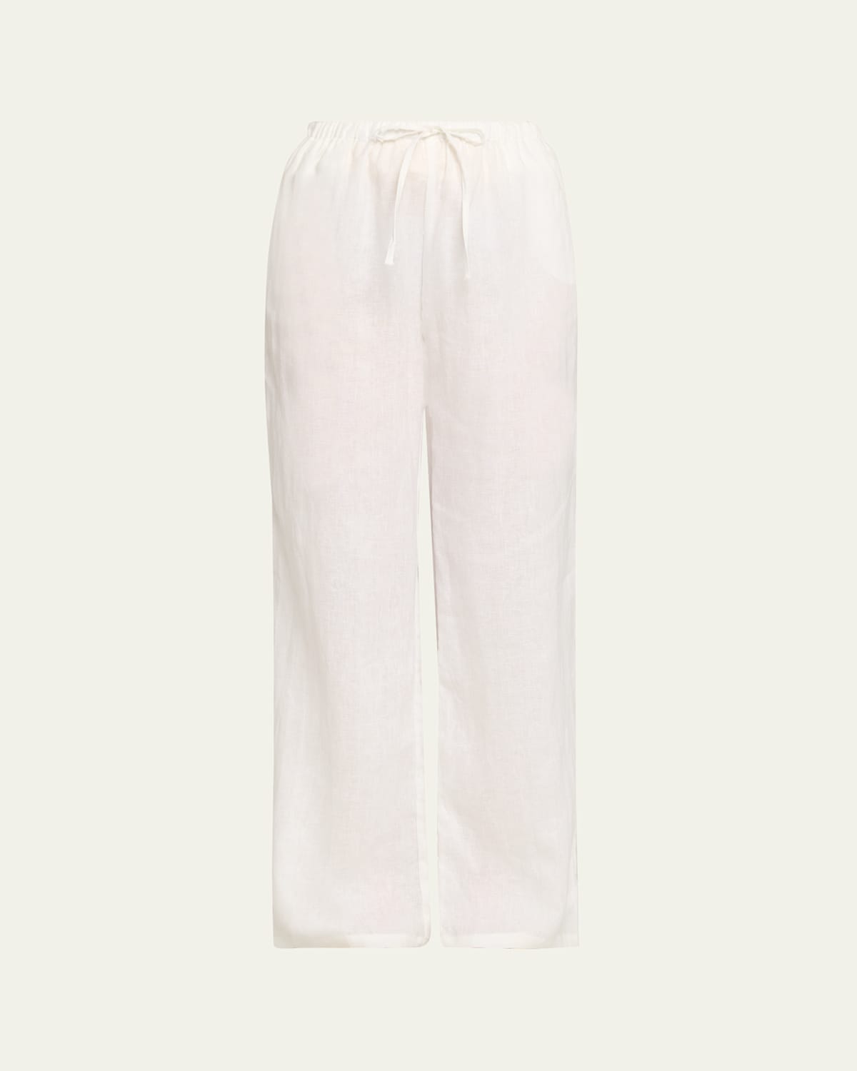 Aexae Linen Drawstring Pants In White