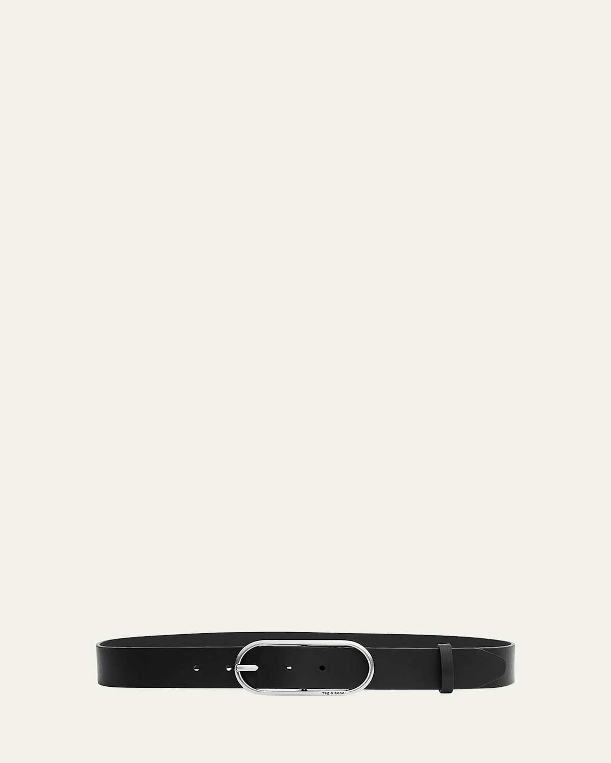 Rag & Bone Rebound Logo Engraved Leather Belt In Black