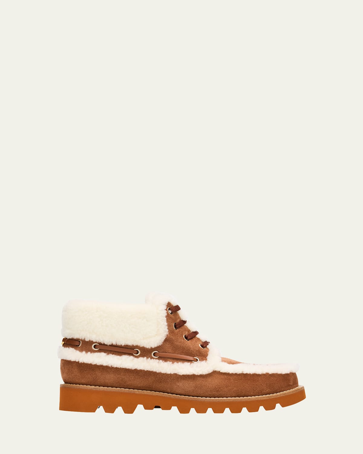 Valentino Palm Avenue Desert Goat Shearling Booties In Multi