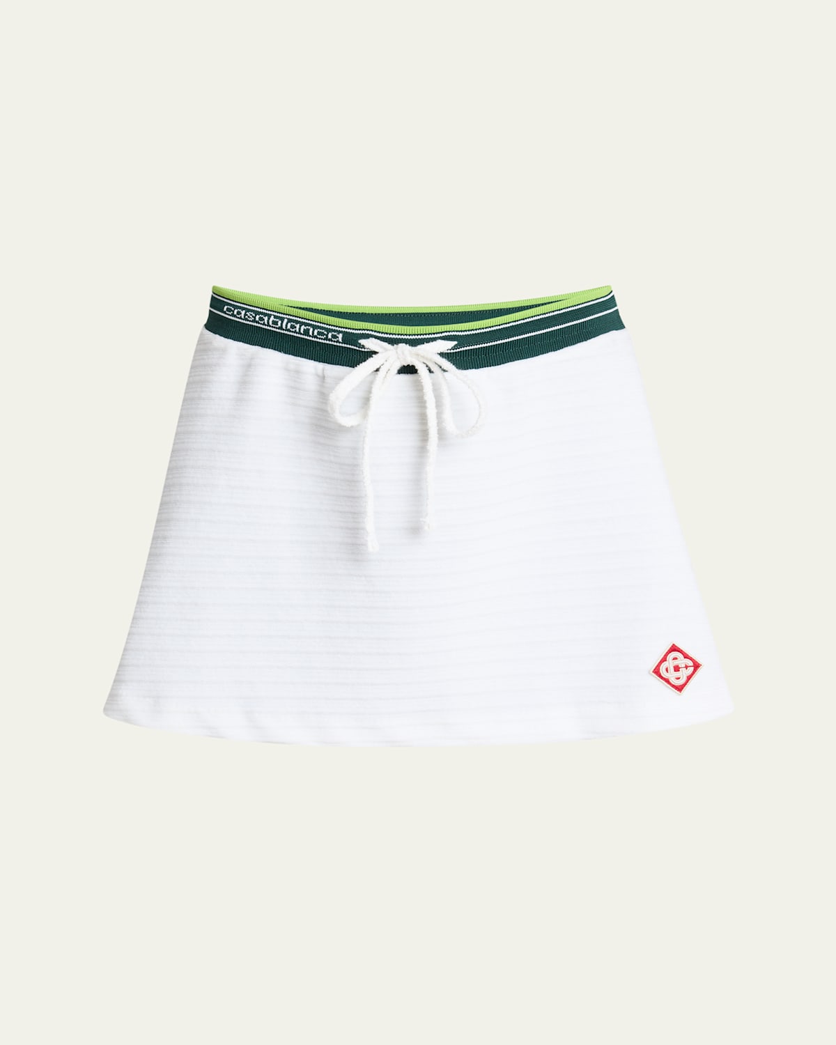 Tennis Drawstring Logo-Band Mini Skirt