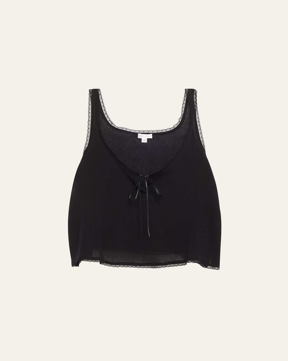 Vivi Cropped Lace-Trim Cotton Tank