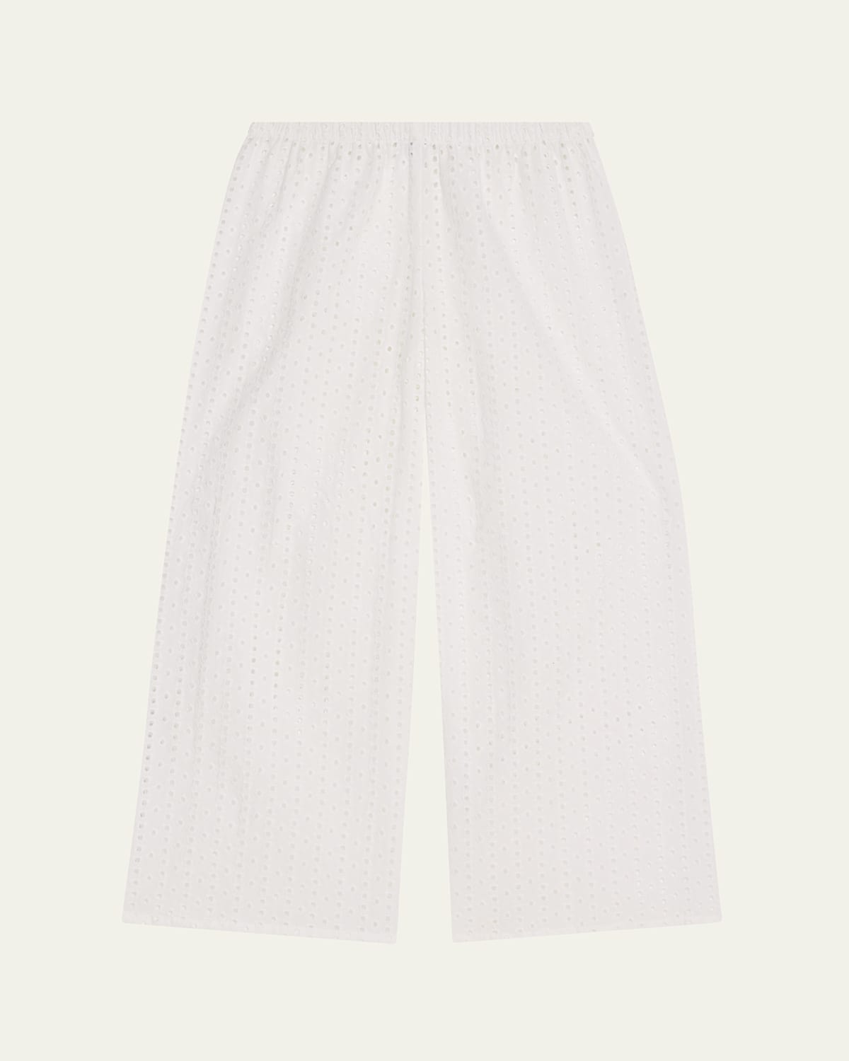 Cavani Cropped Eyelet-Embroidered Cotton Pants