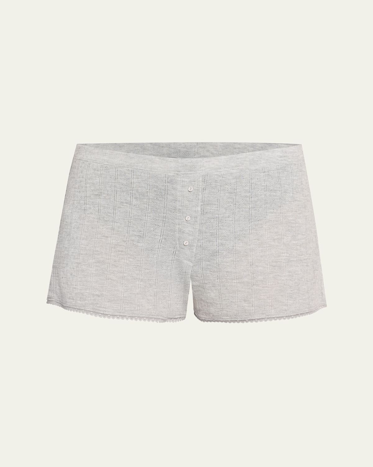 Otamendi Lace-Trim Pointelle Knit Boxer Shorts