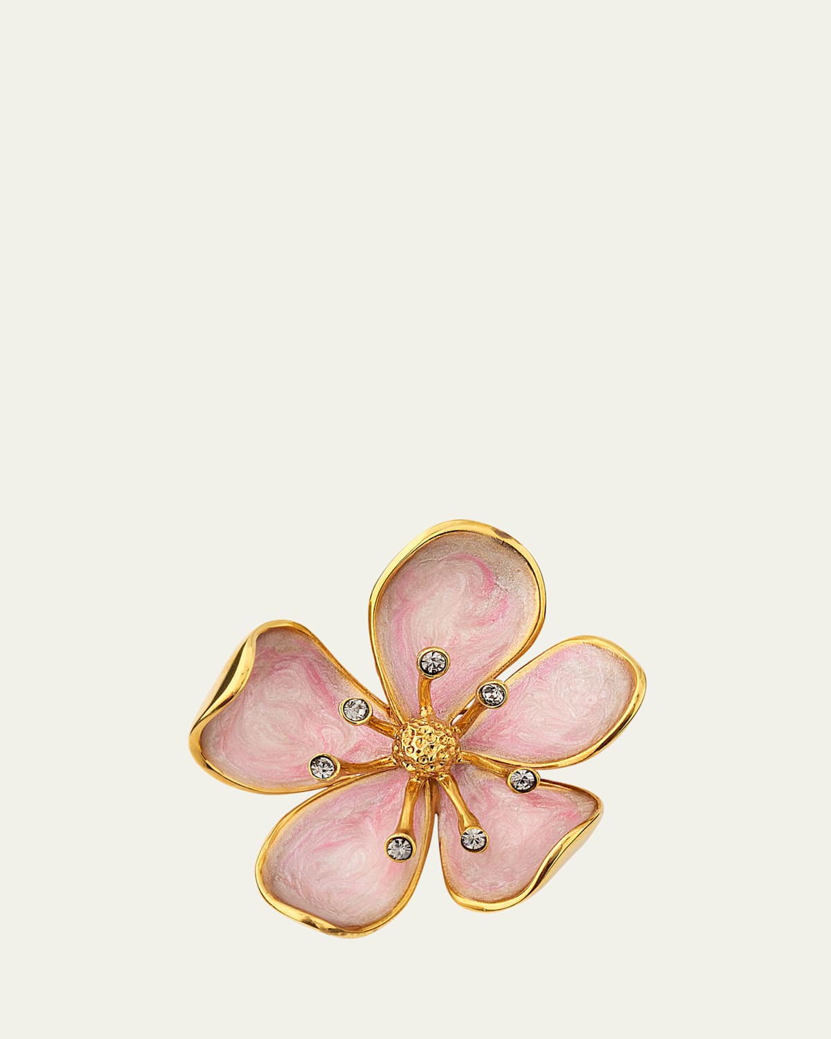 Cherry Blossom Enamel Brooch
