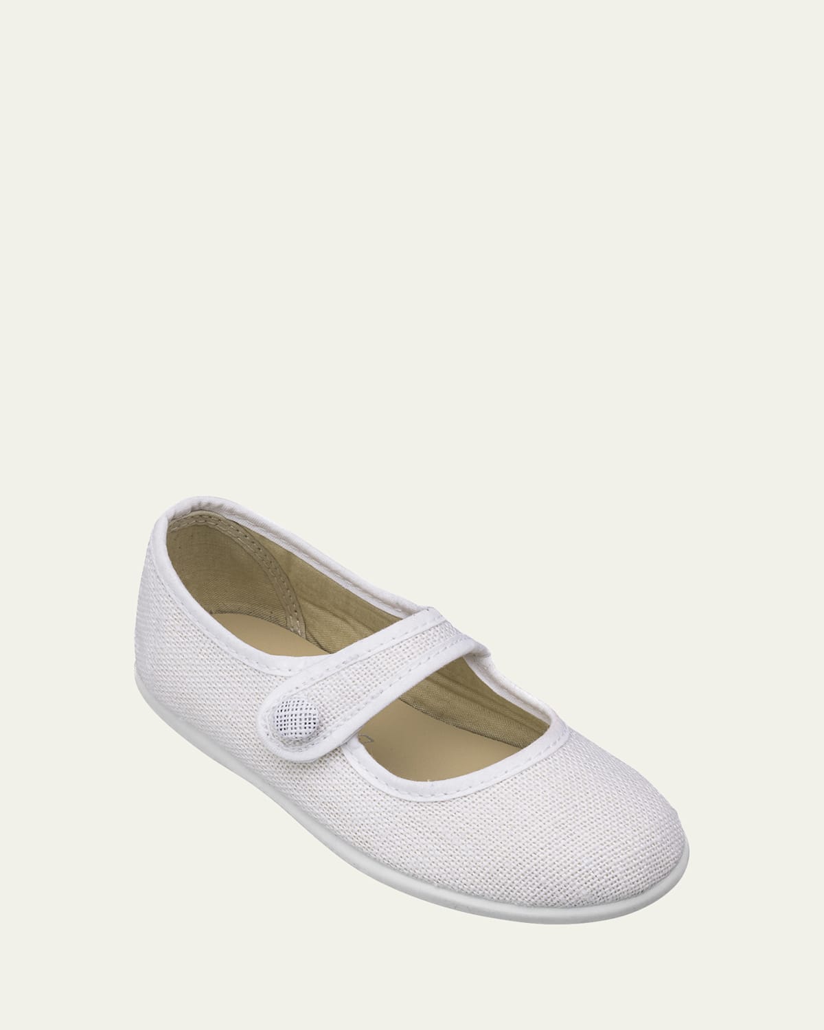 Girl's Linen Mary Jane Flats, Baby/Toddler/Kids