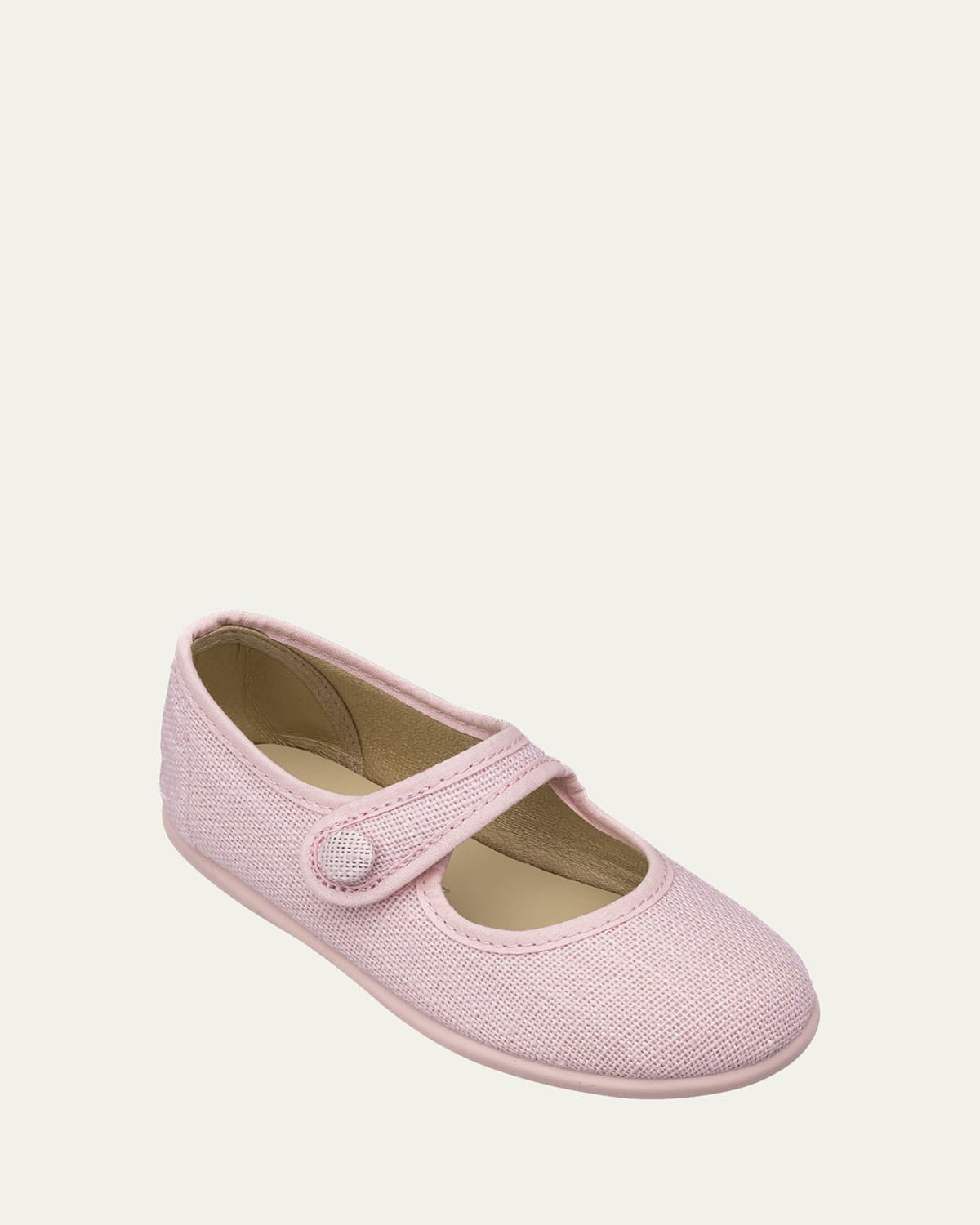 Girl's Linen Mary Jane Flats, Baby/Toddler/Kids