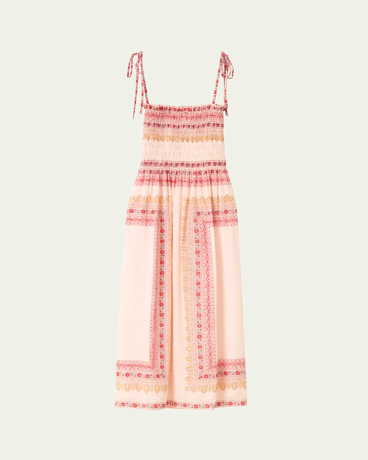 Kaia Smocked Blush Tile Dress