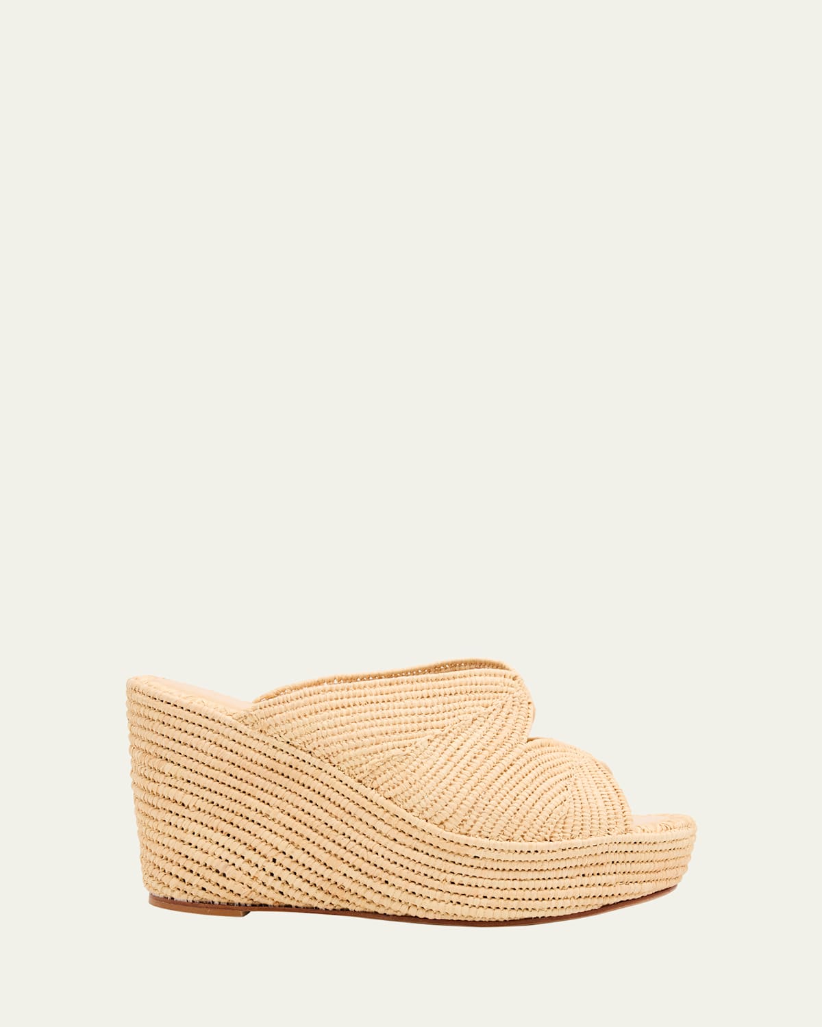 Lilou Raffia Platform Wedge Mules