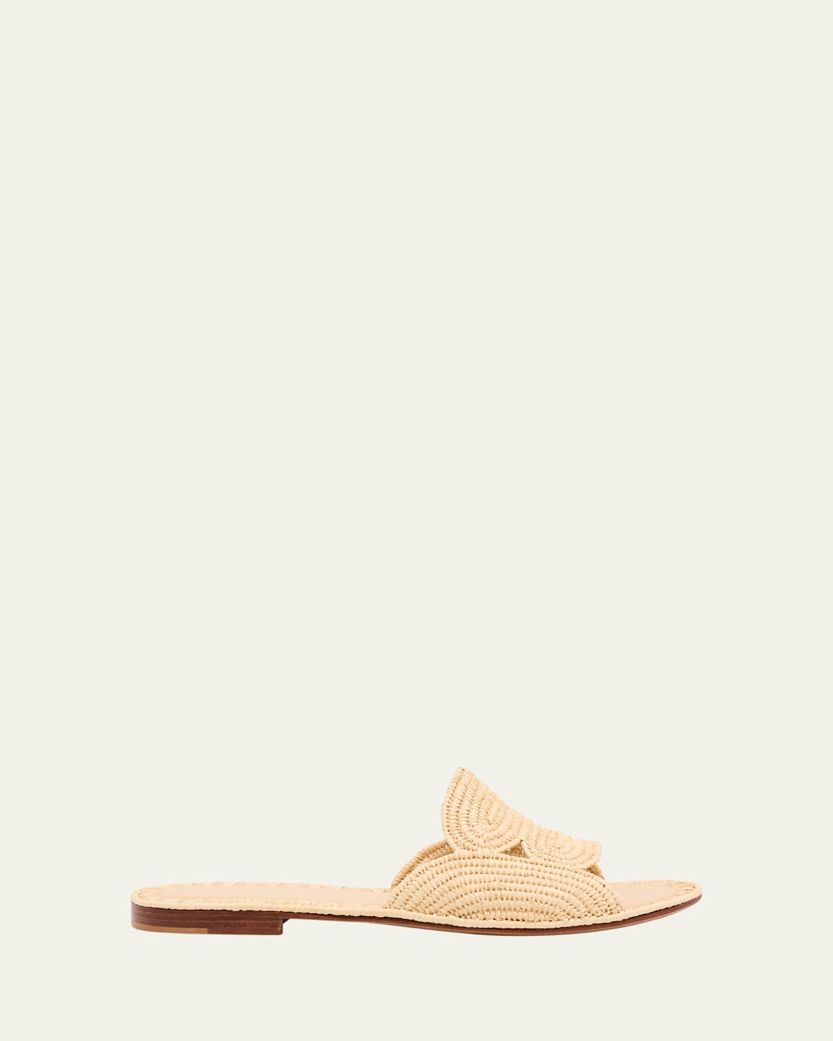 CARRIE FORBES TERRE RAFFIA FLAT SLIDE SANDALS 