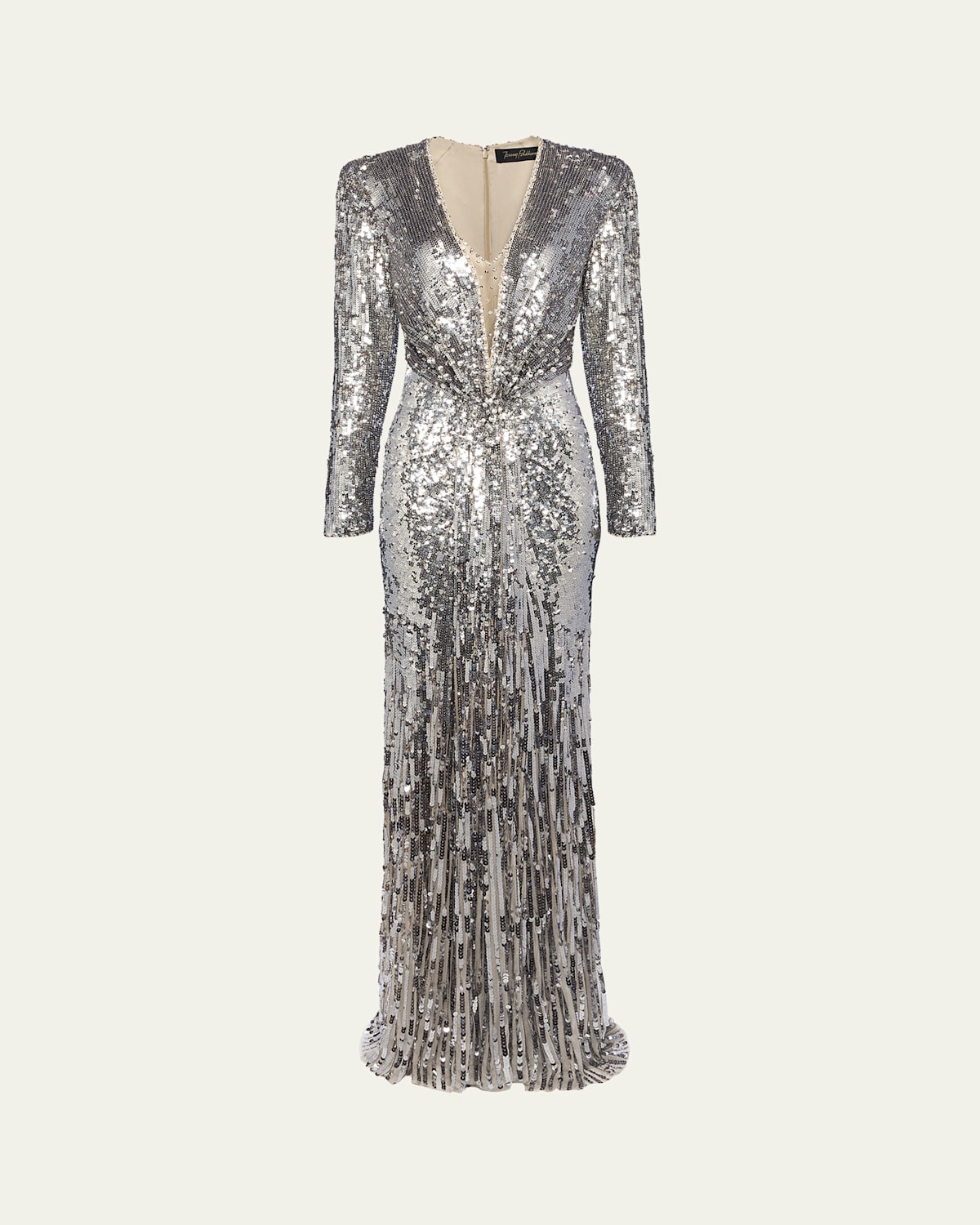 Narcissus V-Neck Sequined Gown