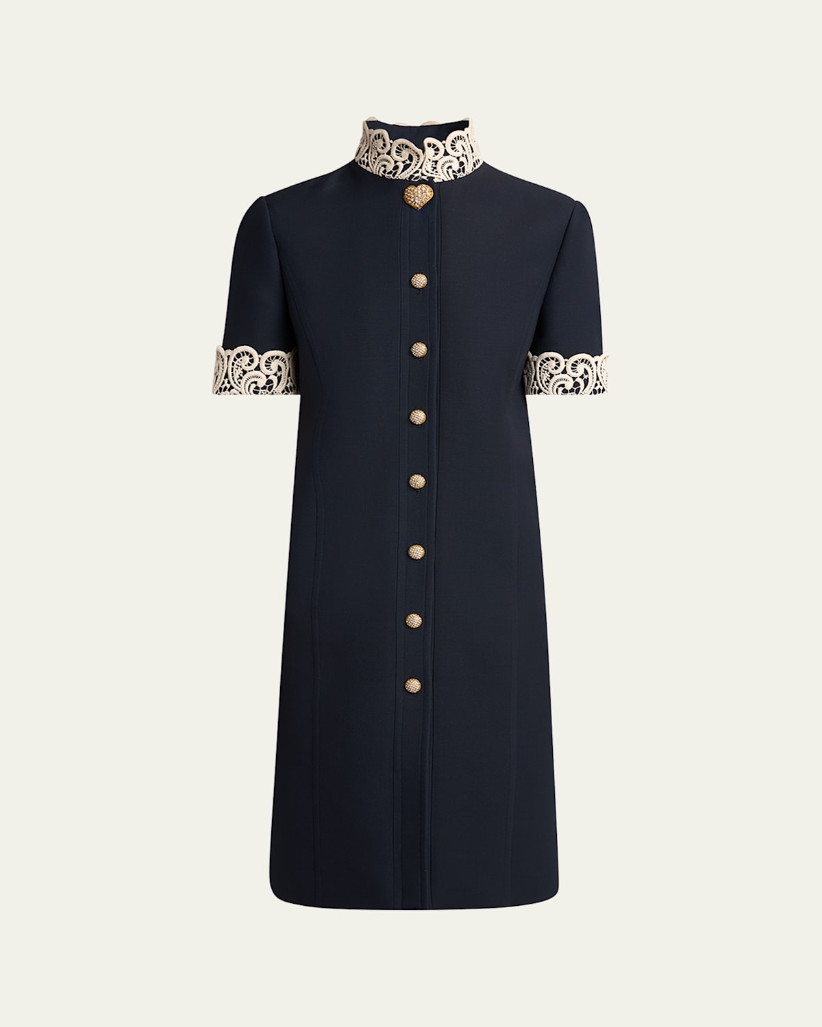 Valentino Embellished Lace-trim Dress