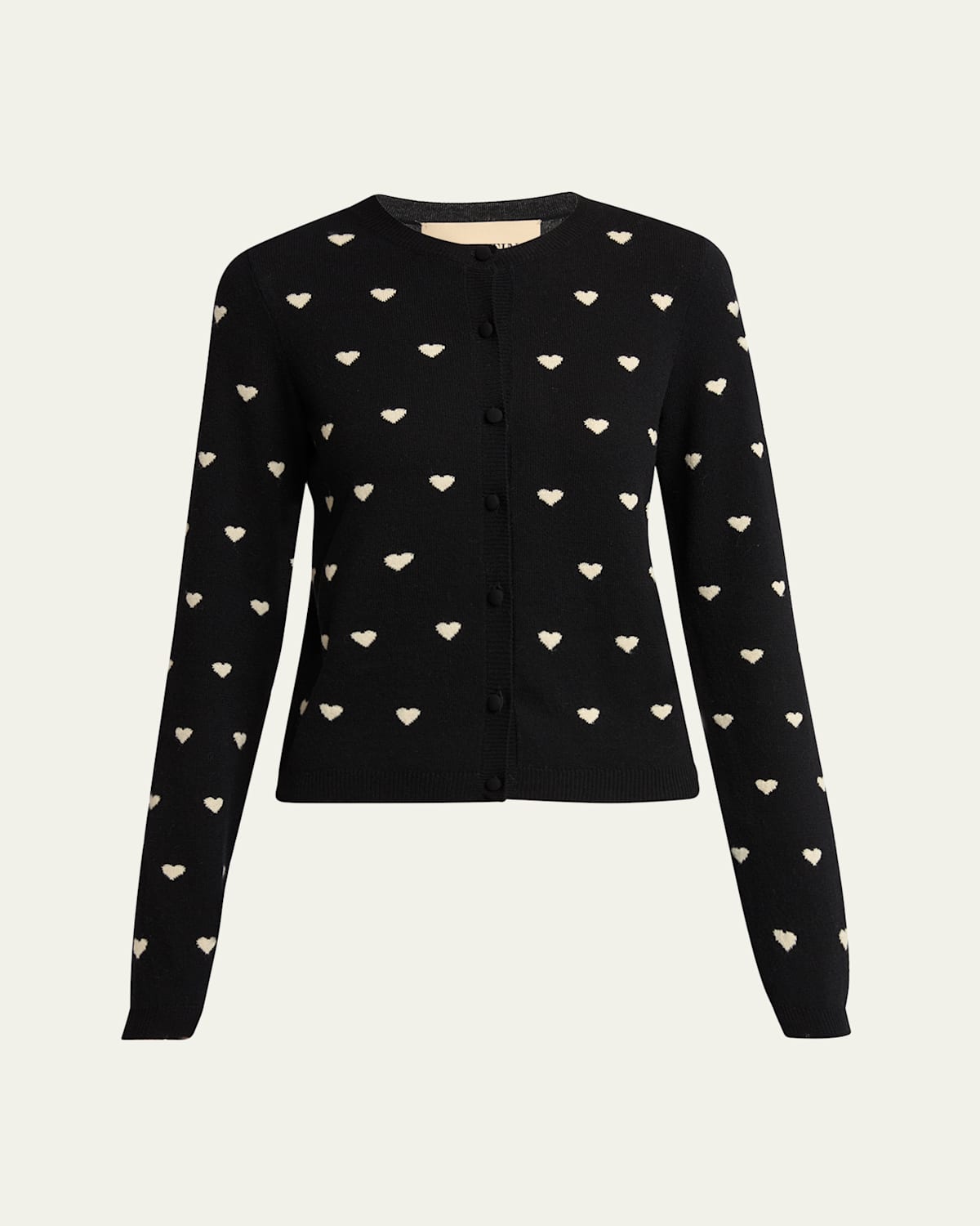 Valentino Jacquard Hearts Wool-cashmere Cardigan