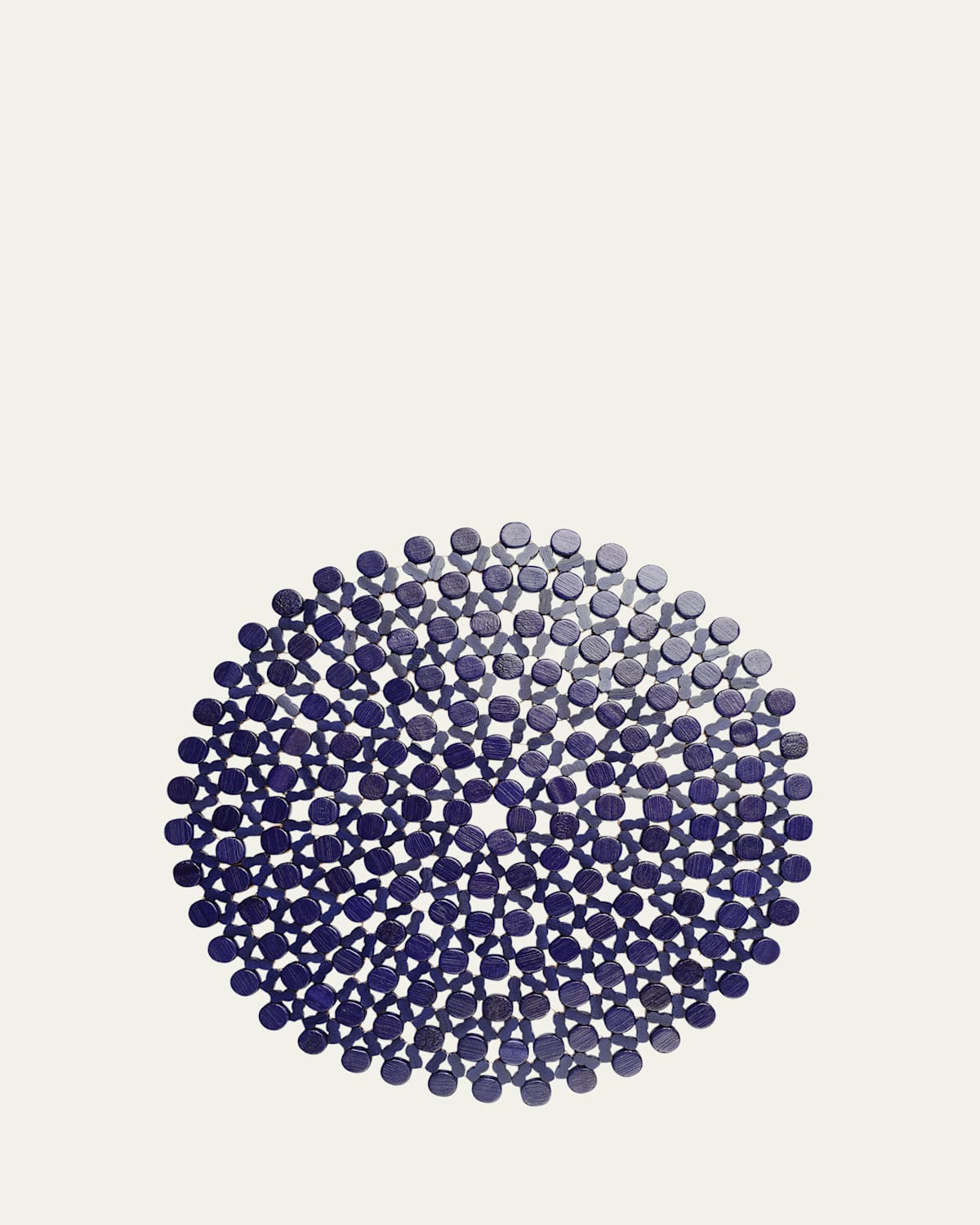Kim Seybert Round Bamboo Placemat In Navy