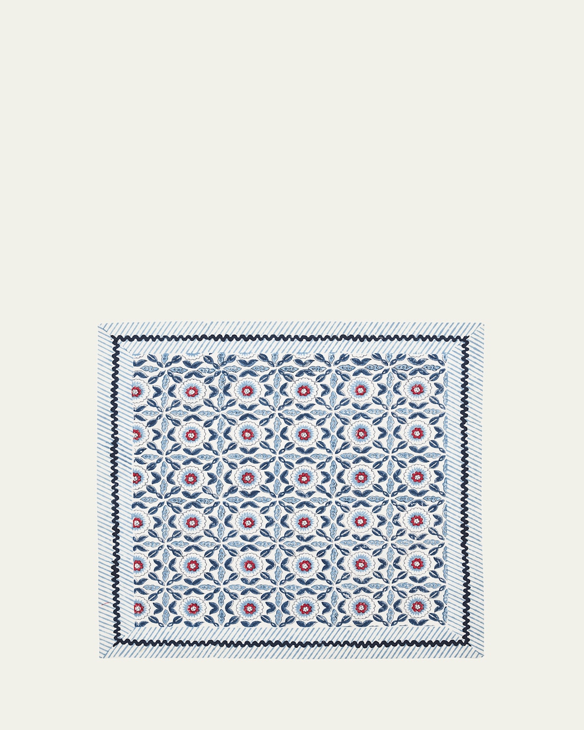 Kim Seybert Majorelle Block-printed Napkin In Redwhiteblue