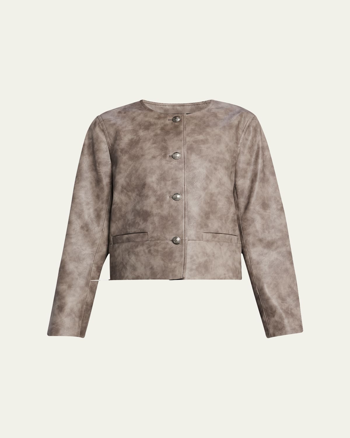 Lyles Boxy Faux Leather Jacket
