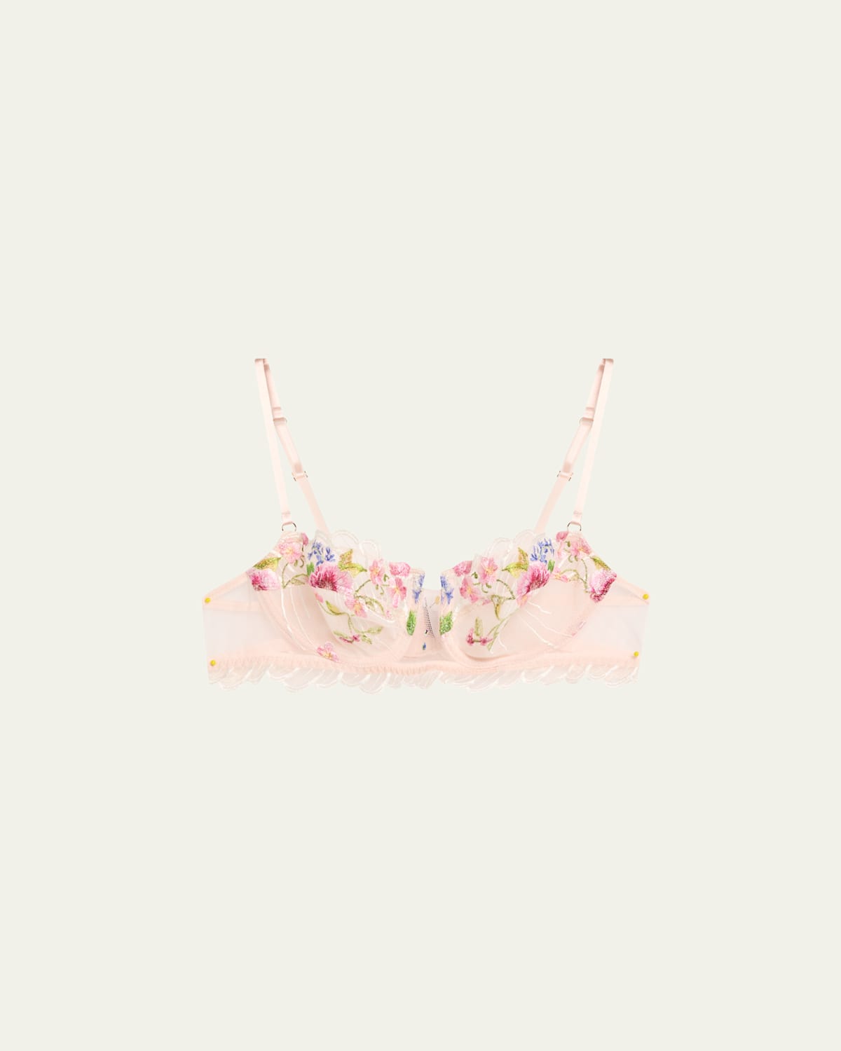 Libertine en Fleurs Embroidered Tulle Demi Bra