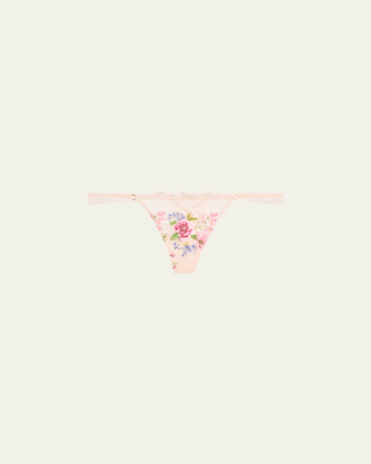 Libertine en Fleurs Embroidered Tulle G-String