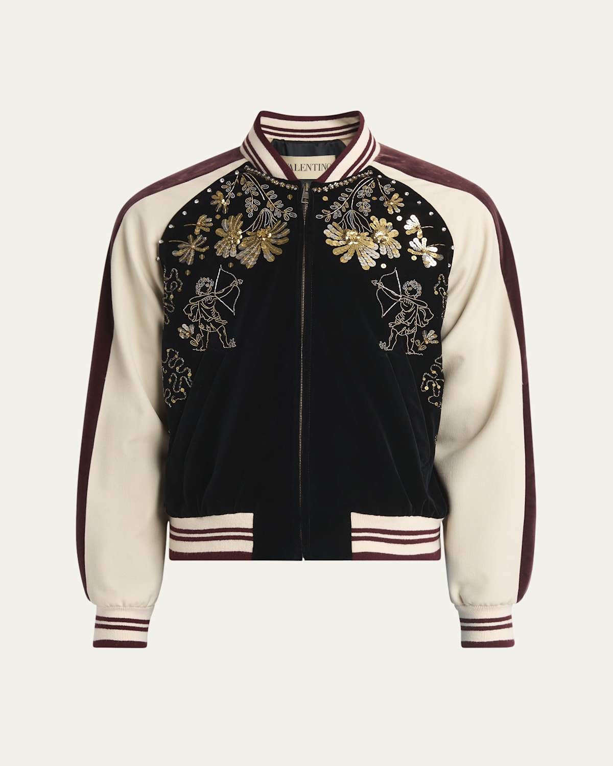 Men's Velvet Embroidered Full-Zip Blouson