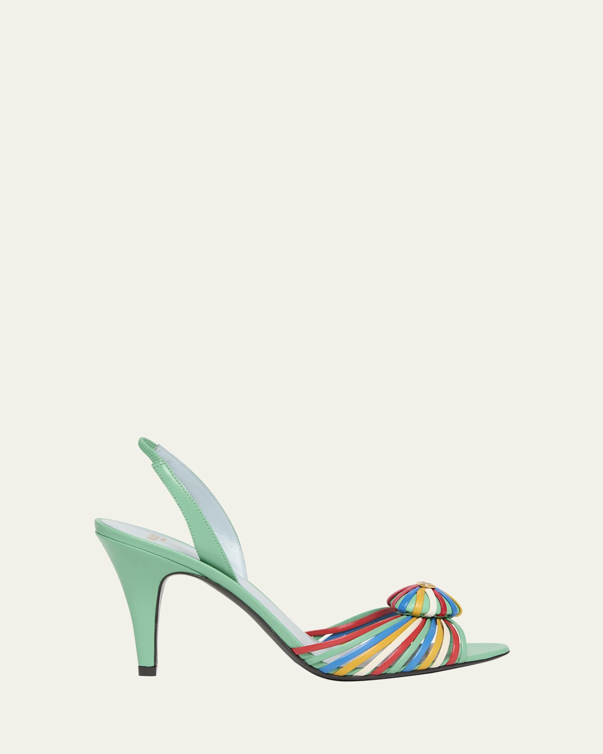 Shop Valentino Royal Heart Multicolor Leather Sandals