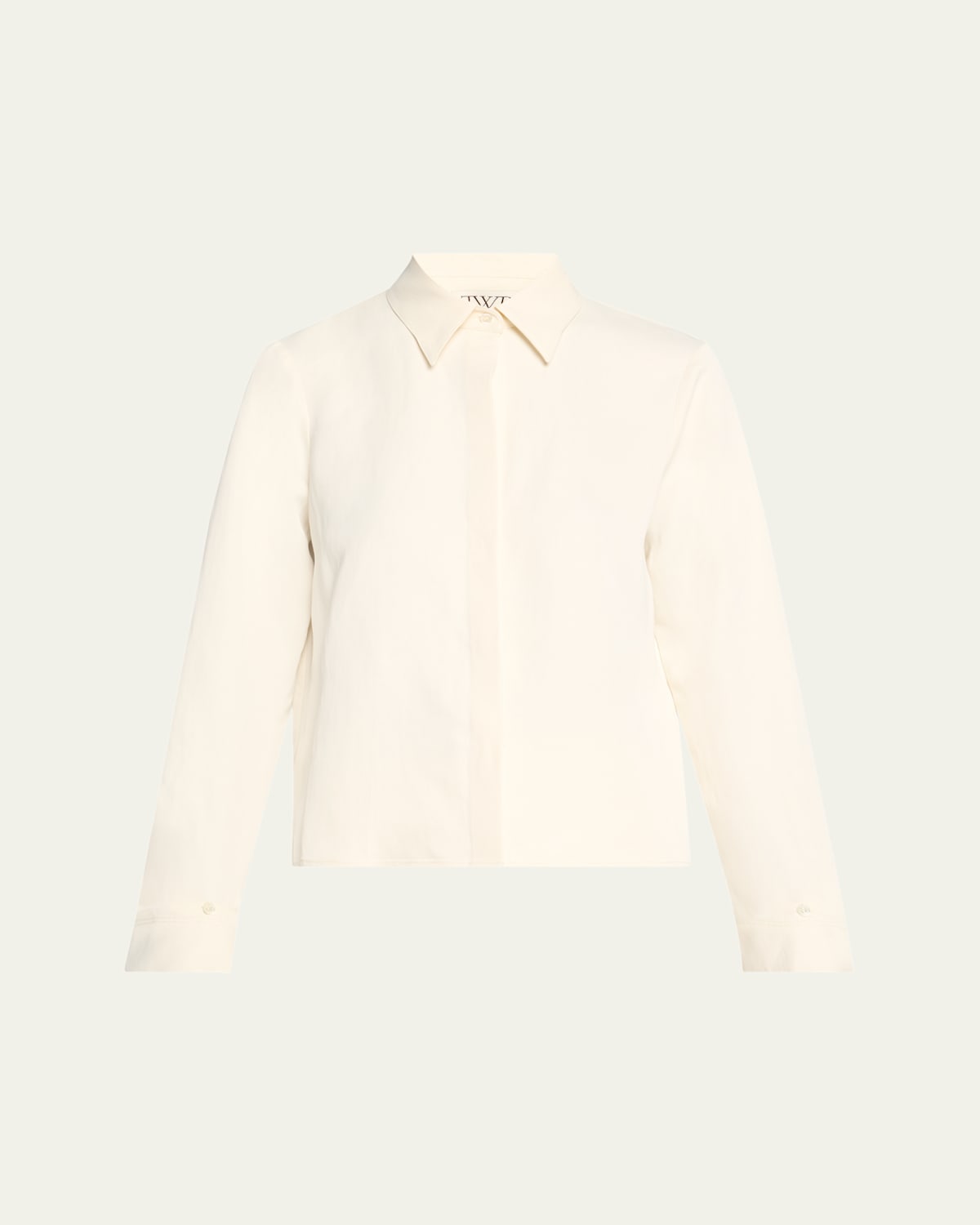Twp Linen-blend Button Me Up Shirt In Bone