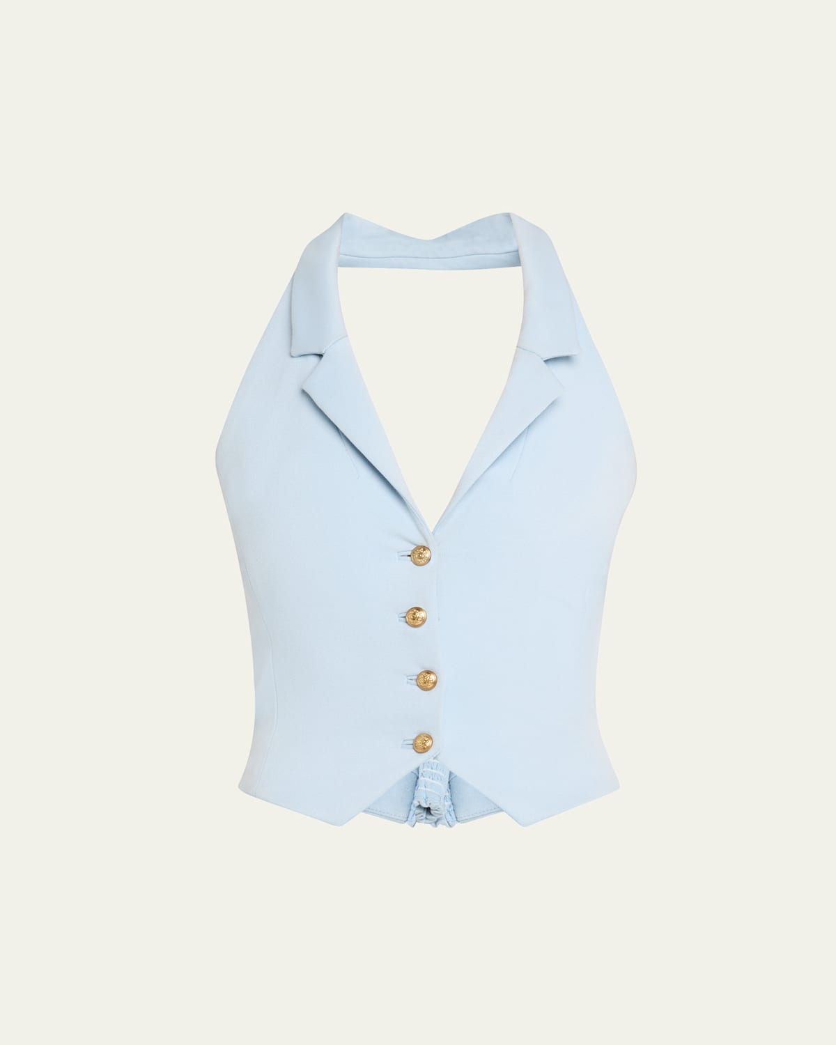 Alice And Olivia Donna Halter Vest In Mineral Blue