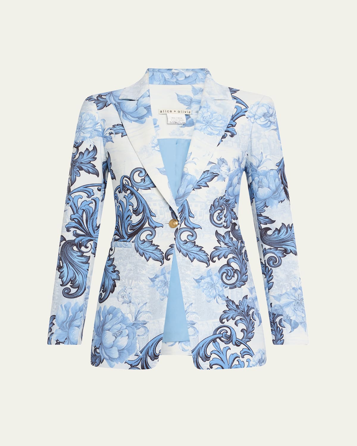 Alice And Olivia Breann Fitted Blazer In Scroll Symphony
