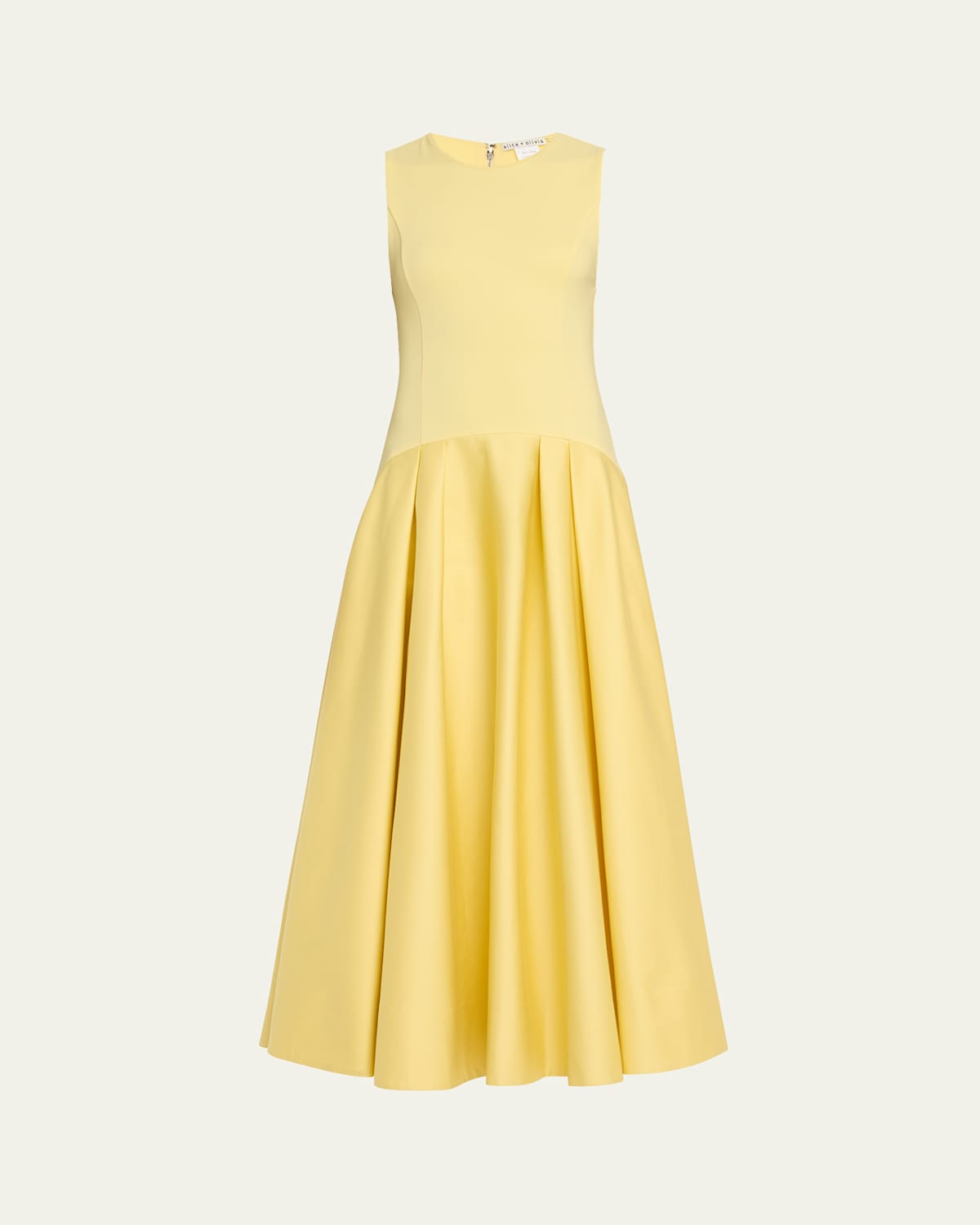 ALICE AND OLIVIA ADLEY DROP-WAIST MIDI DRESS 