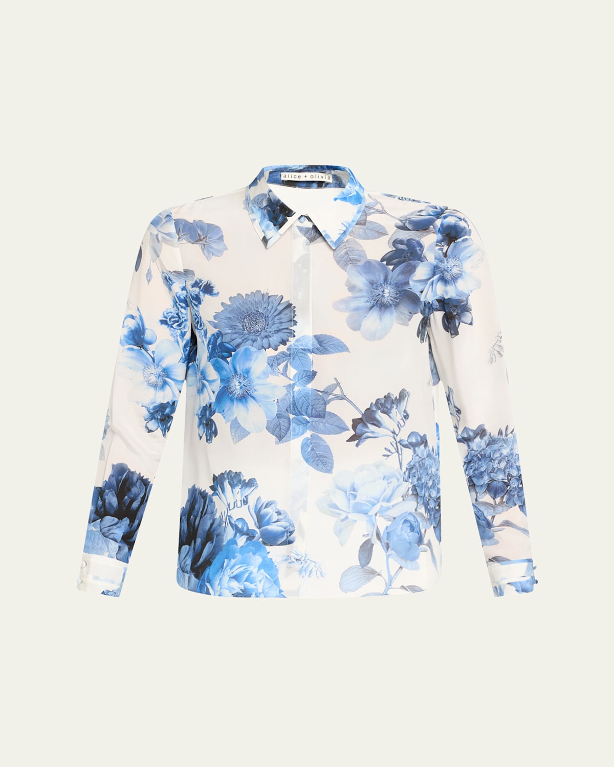 Alice And Olivia Willa Relaxed Placket Top Affection Small In Affection Small