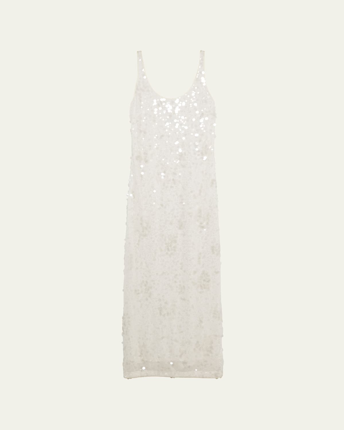 Shop Simkhai Bex Sequined Maxi Tank Dress In Ivory
