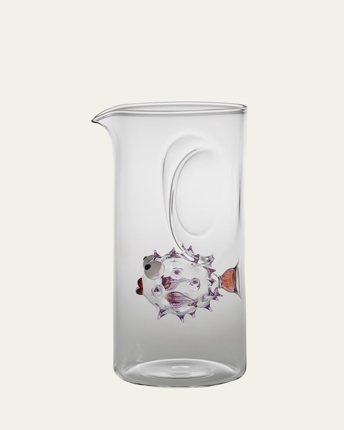 Massimo Lunardon Pufferfish Pink Slime Carafe, 23.5 Oz. In Gray