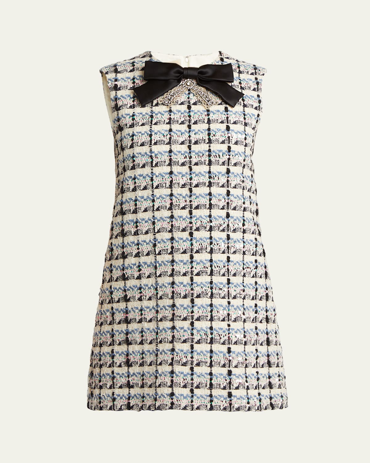Valentino Embroidered Tweed Dress In Multi