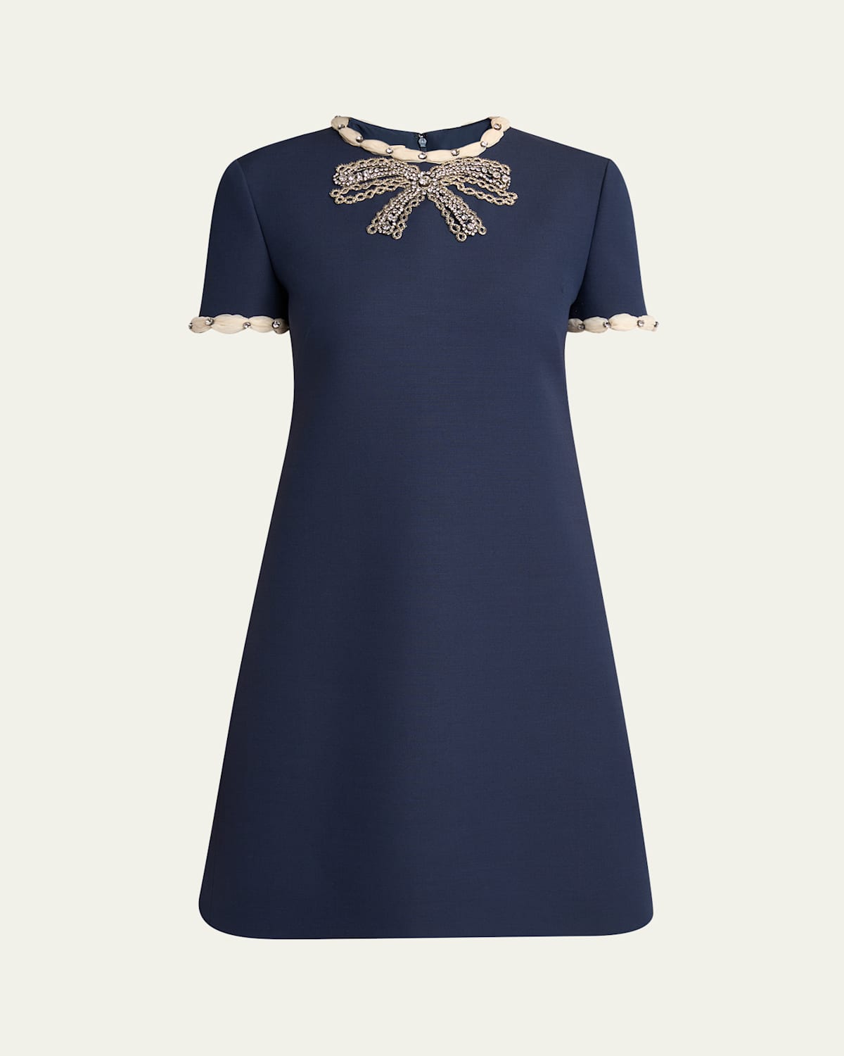 Valentino Knee Length Dress Short Sleeves In Blue