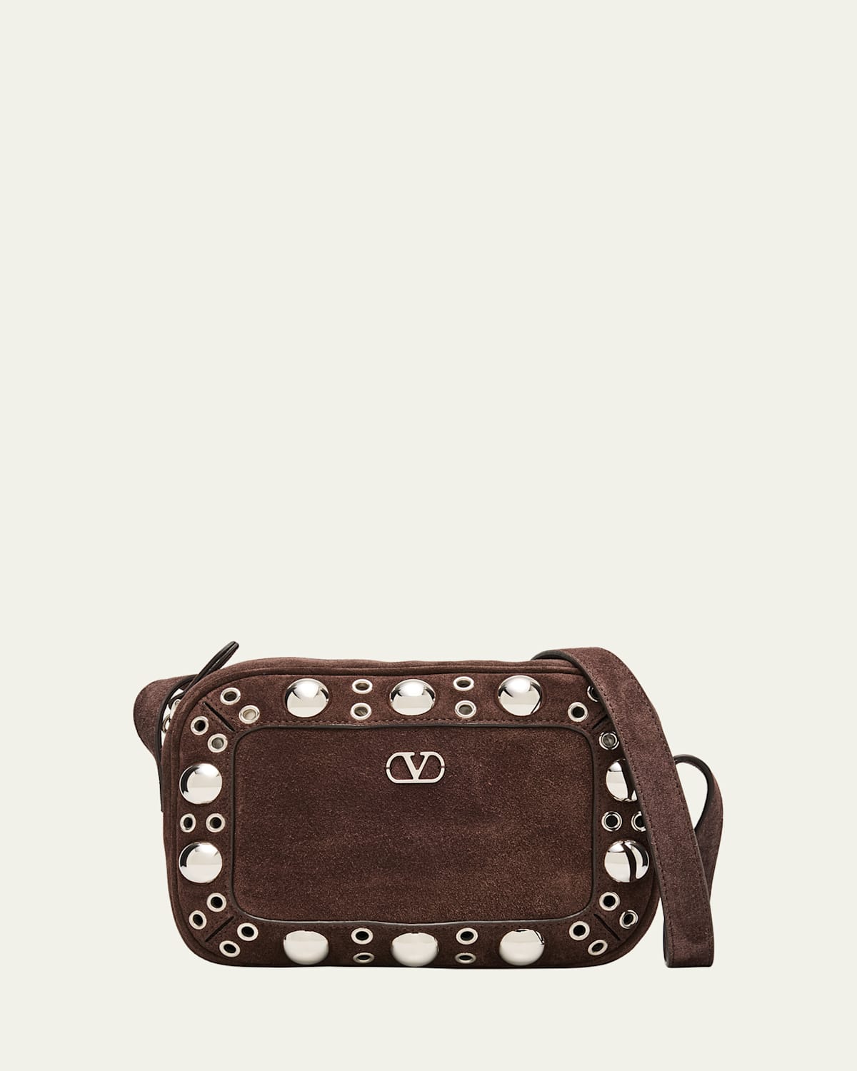 Nellcote Studded Suede Camera Crossbody Bag